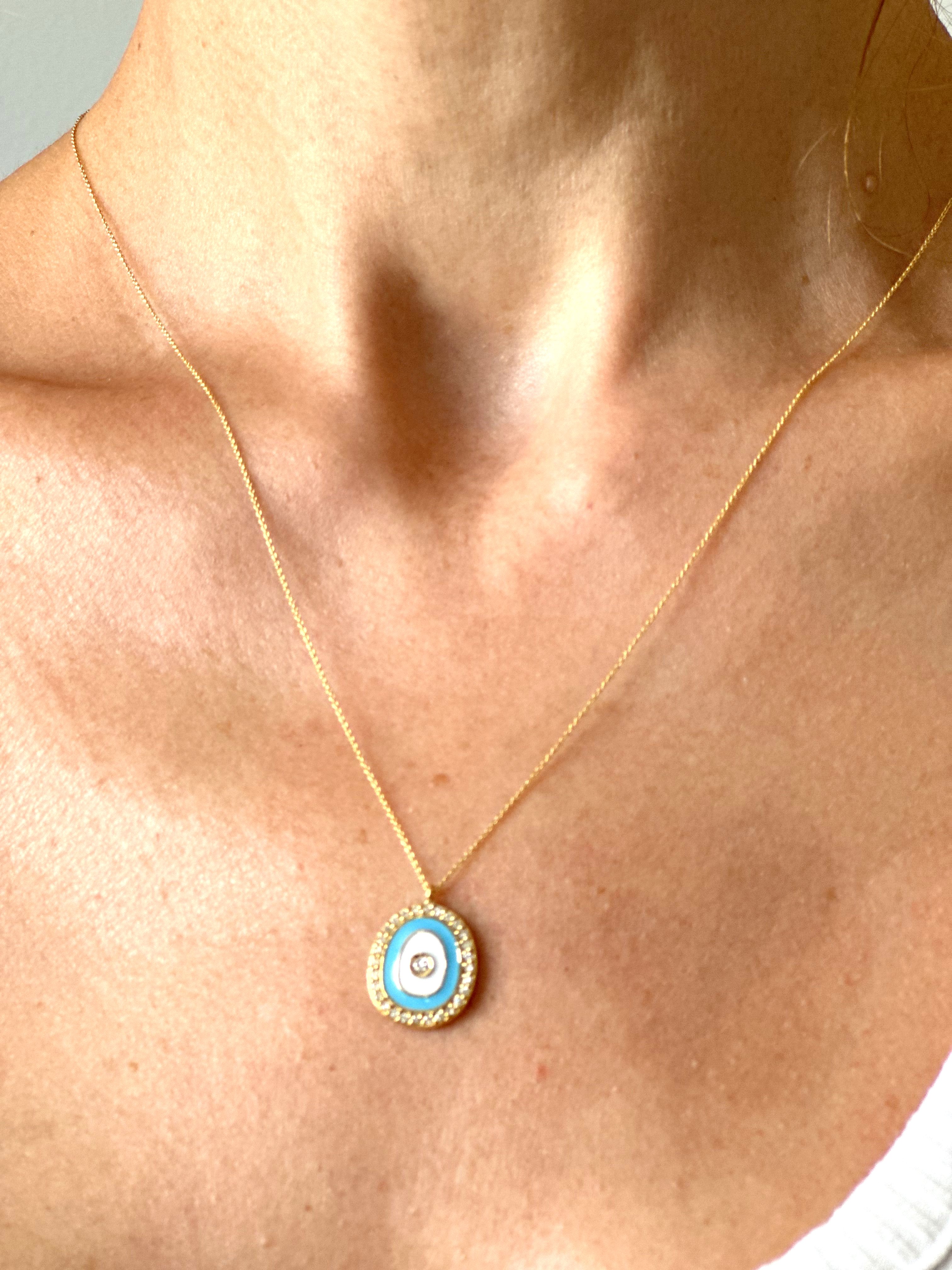 Natural Diamond 18K Yellow Gold Necklace