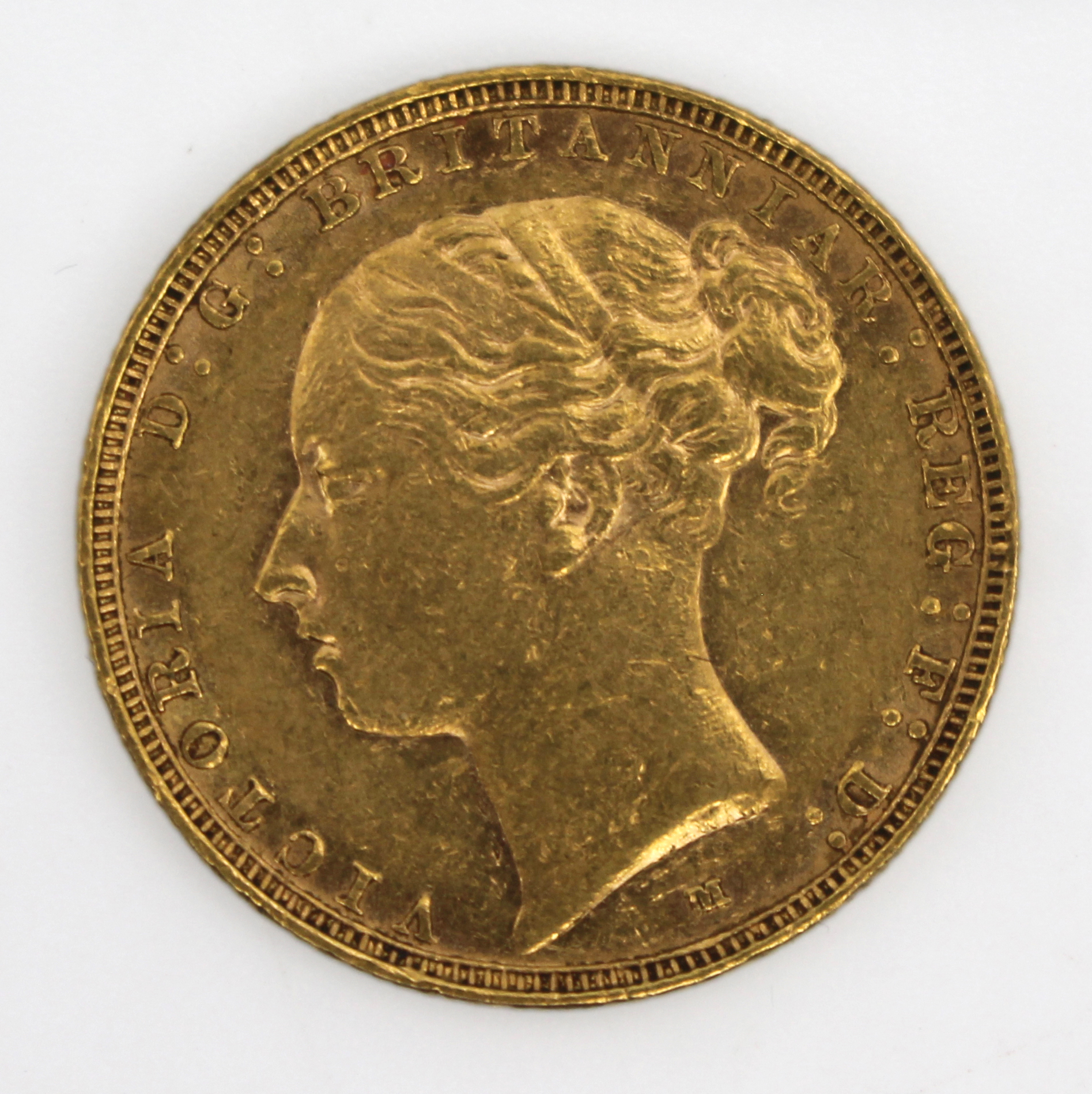 1886 Queen Victoria Gold Sovereign — London Mint