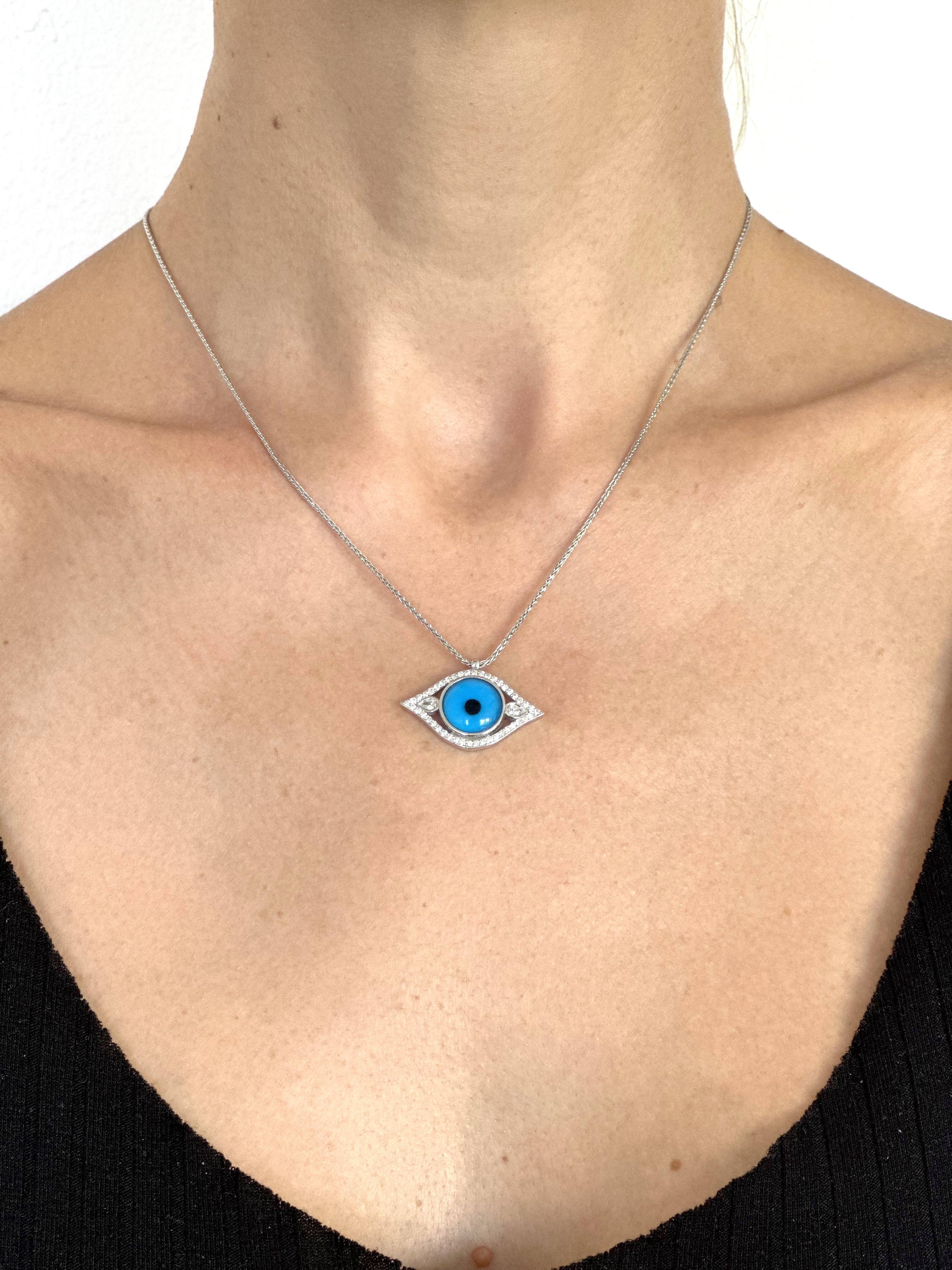 Natural Diamond 14K White Gold Necklace