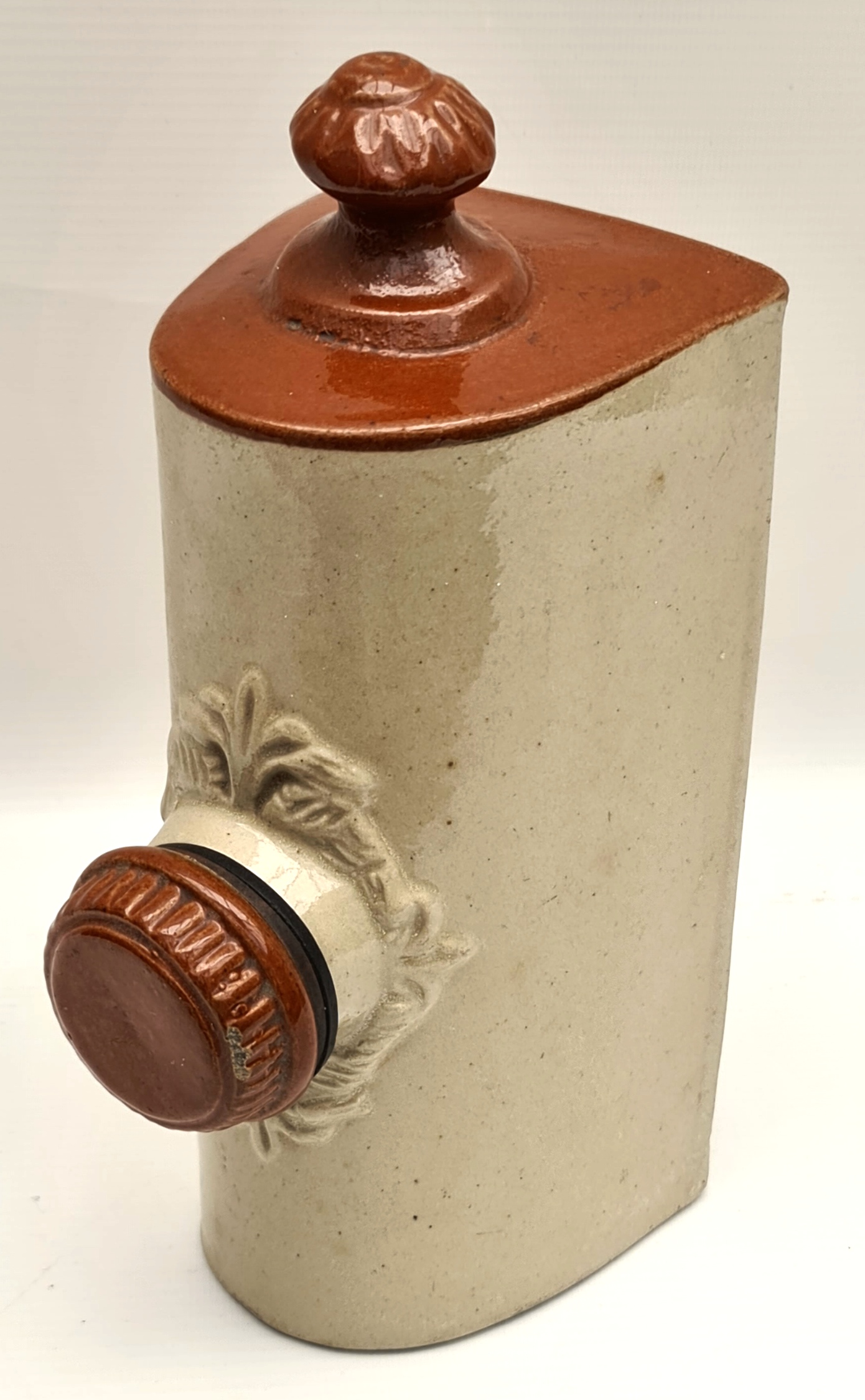 Antique Pottery Bed Warmer Bottle. Measures 10 inches long