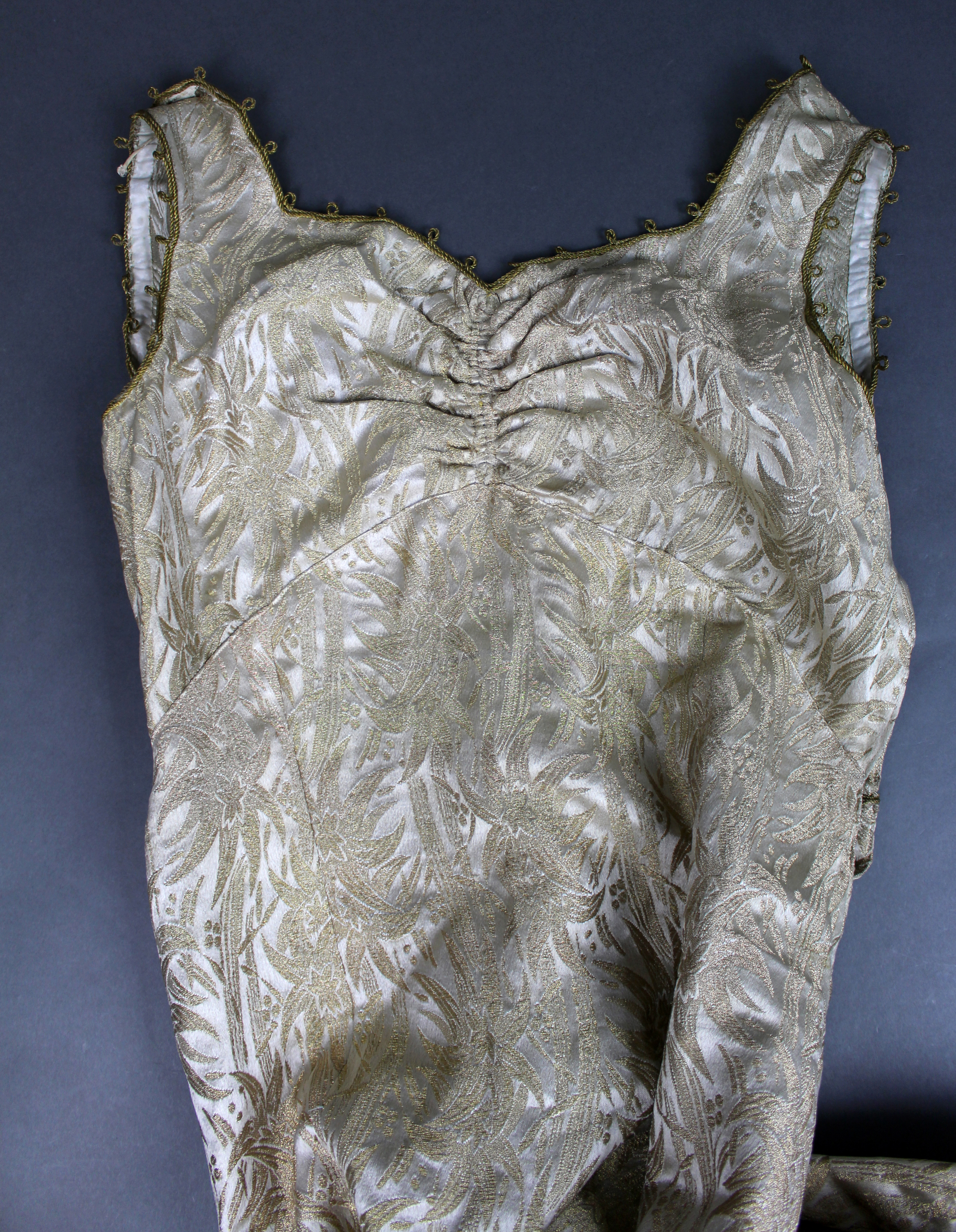 Edwardian Silk Brocade Dress and Jacket Ensemble