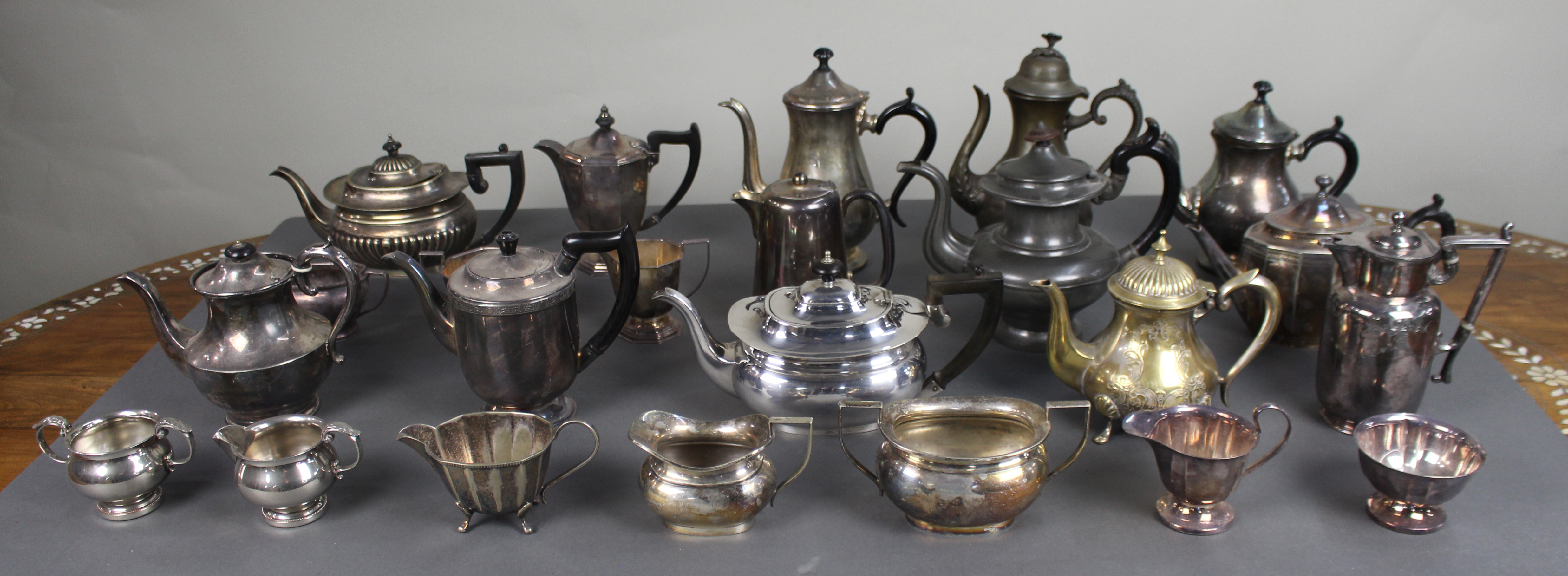 Collection of Antique & Vintage Silver Plated Tea & Coffee Ware Teapots