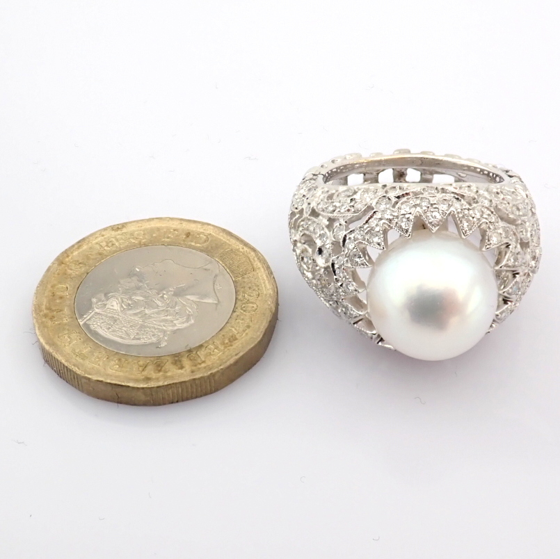 Natural Diamond 18K White Gold Ring