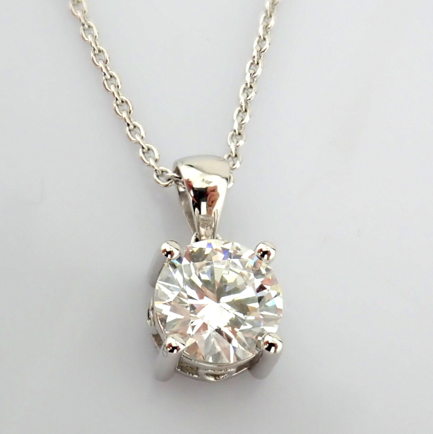 Round Cut Lab-Grown Diamond Necklace - 2.08 Total Carat (IGI Certified)