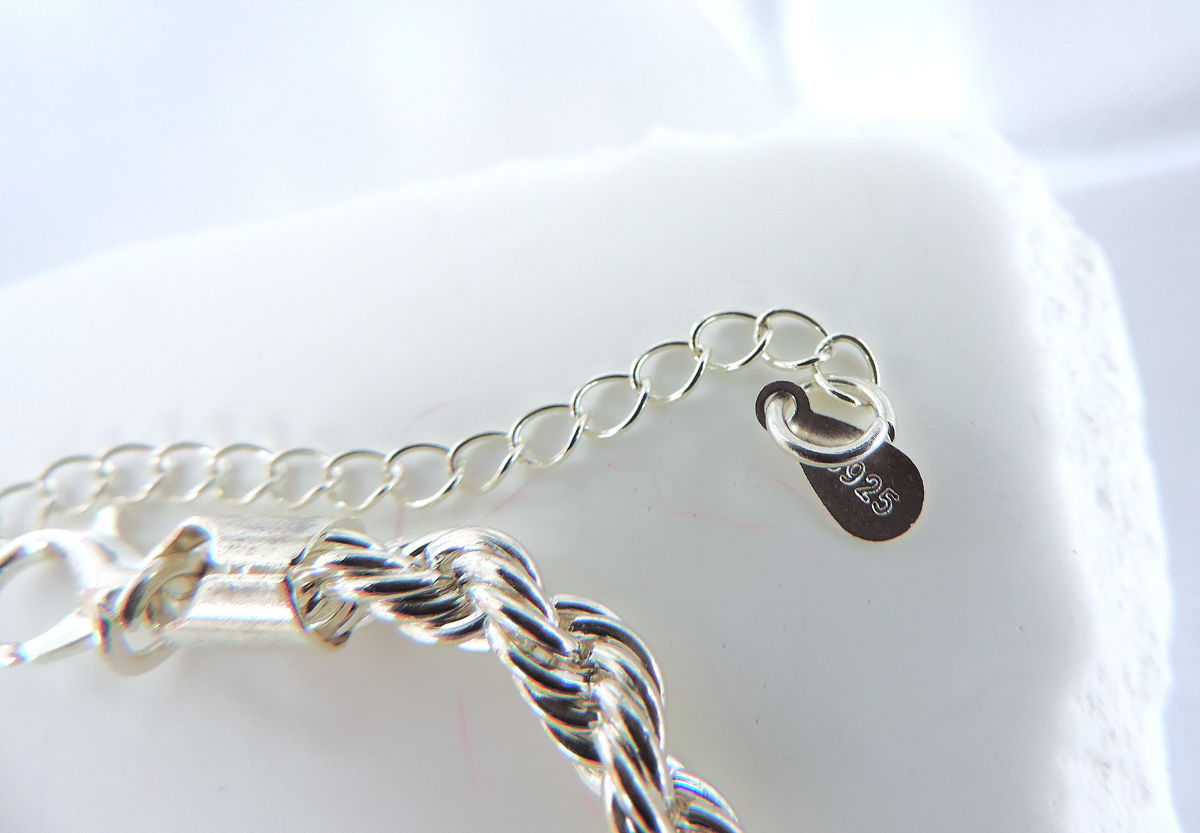 925 Silver Rope Chain Braelet 'New'