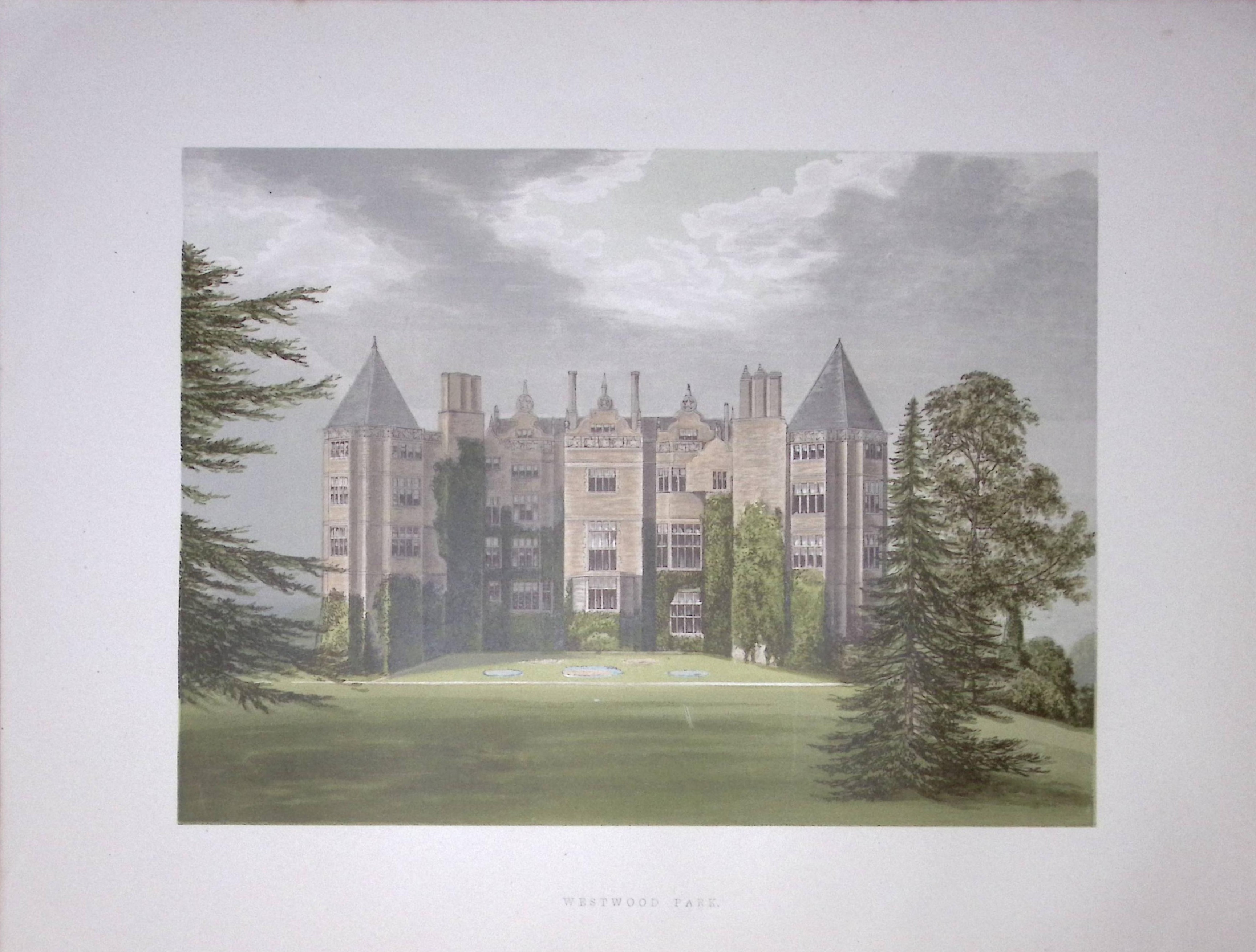 Westwood Park Droitwich 160 Years-Old Gilt-Edge Coloured Antique Book Plate-6