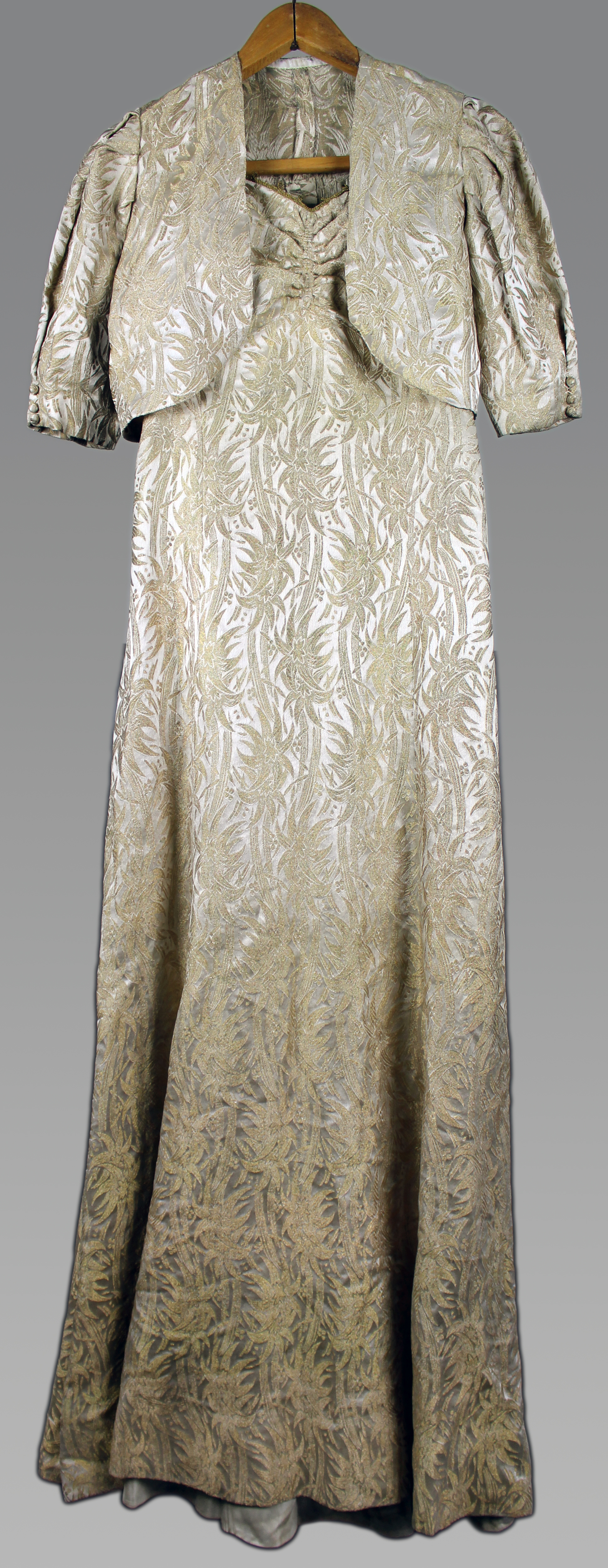Edwardian Silk Brocade Dress and Jacket Ensemble