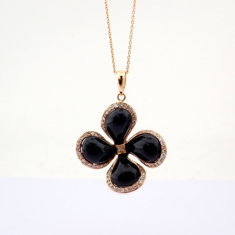 Natural Diamond 18K Rose/Pink Gold Necklace