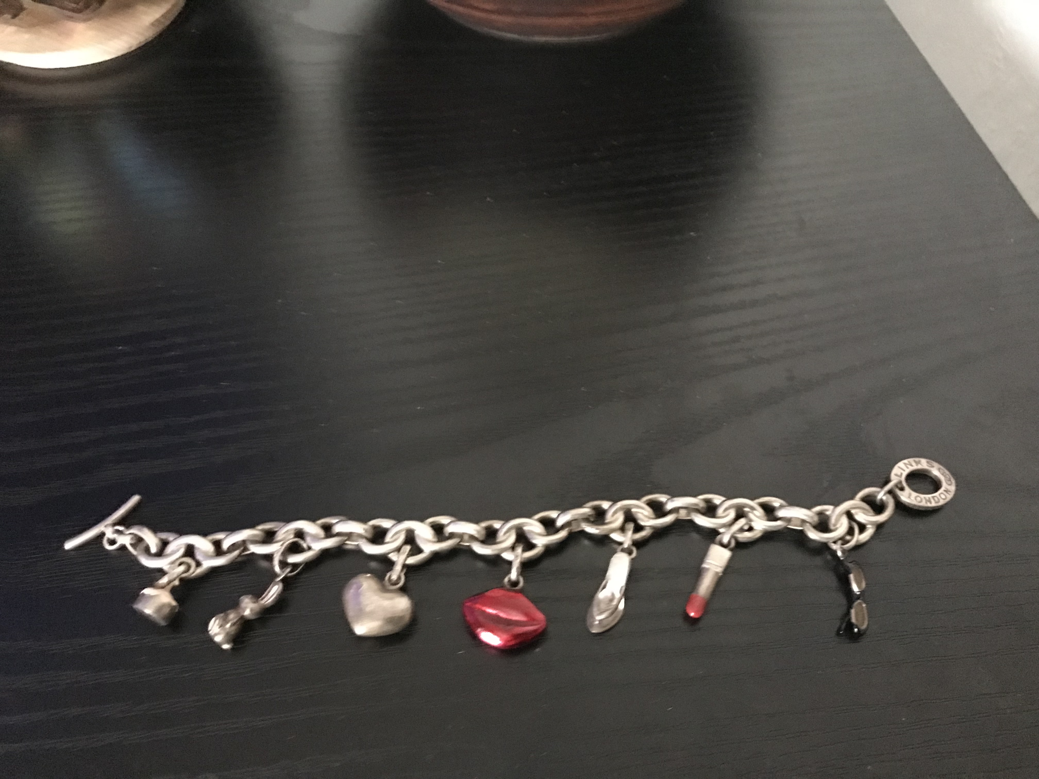 Heavy Sterling Silver 925 Charm Bracelet With Charms