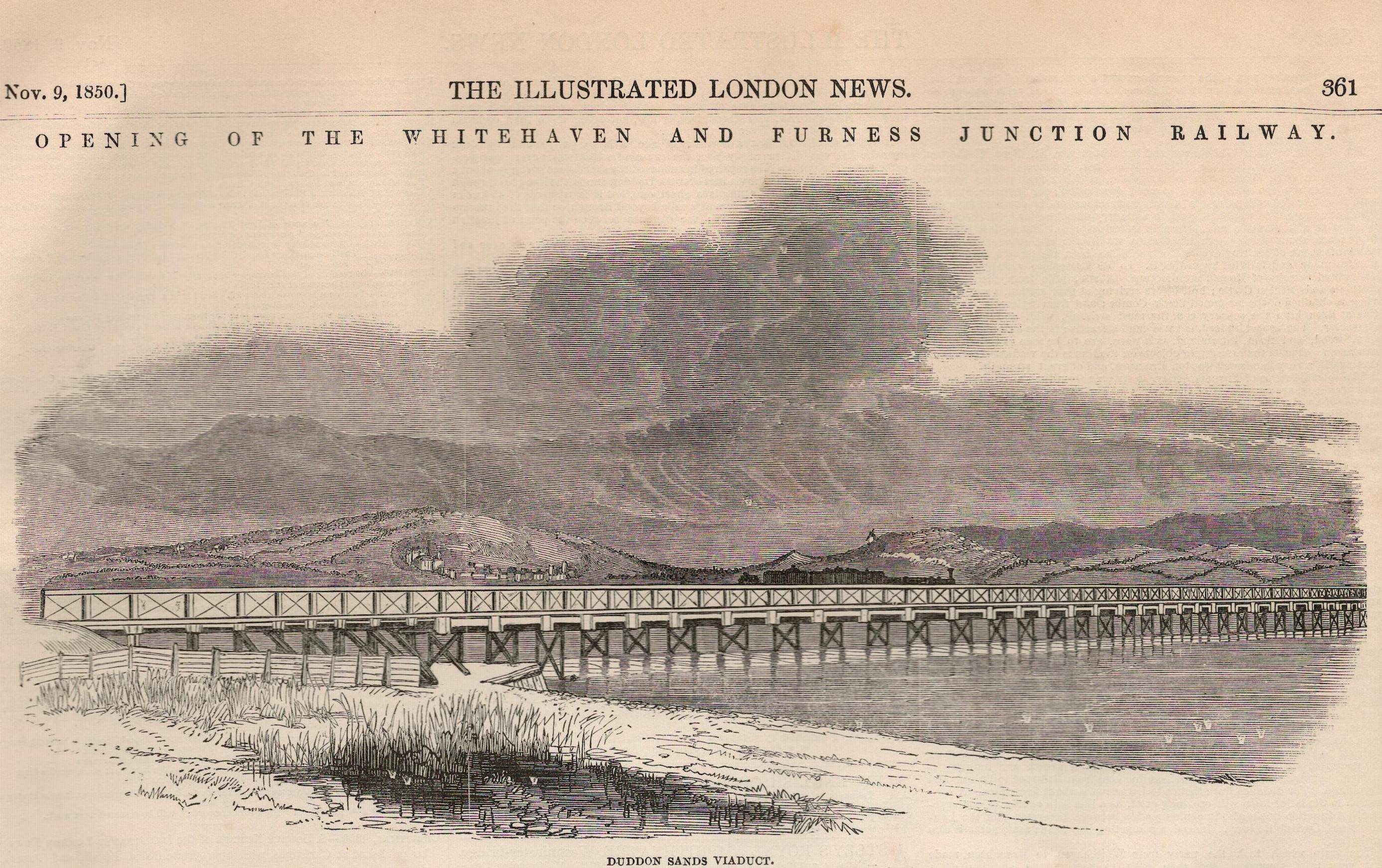 Opening Whitehaven & Furnace Railway Junction 1847Antique Complete Edition The Illustrated News