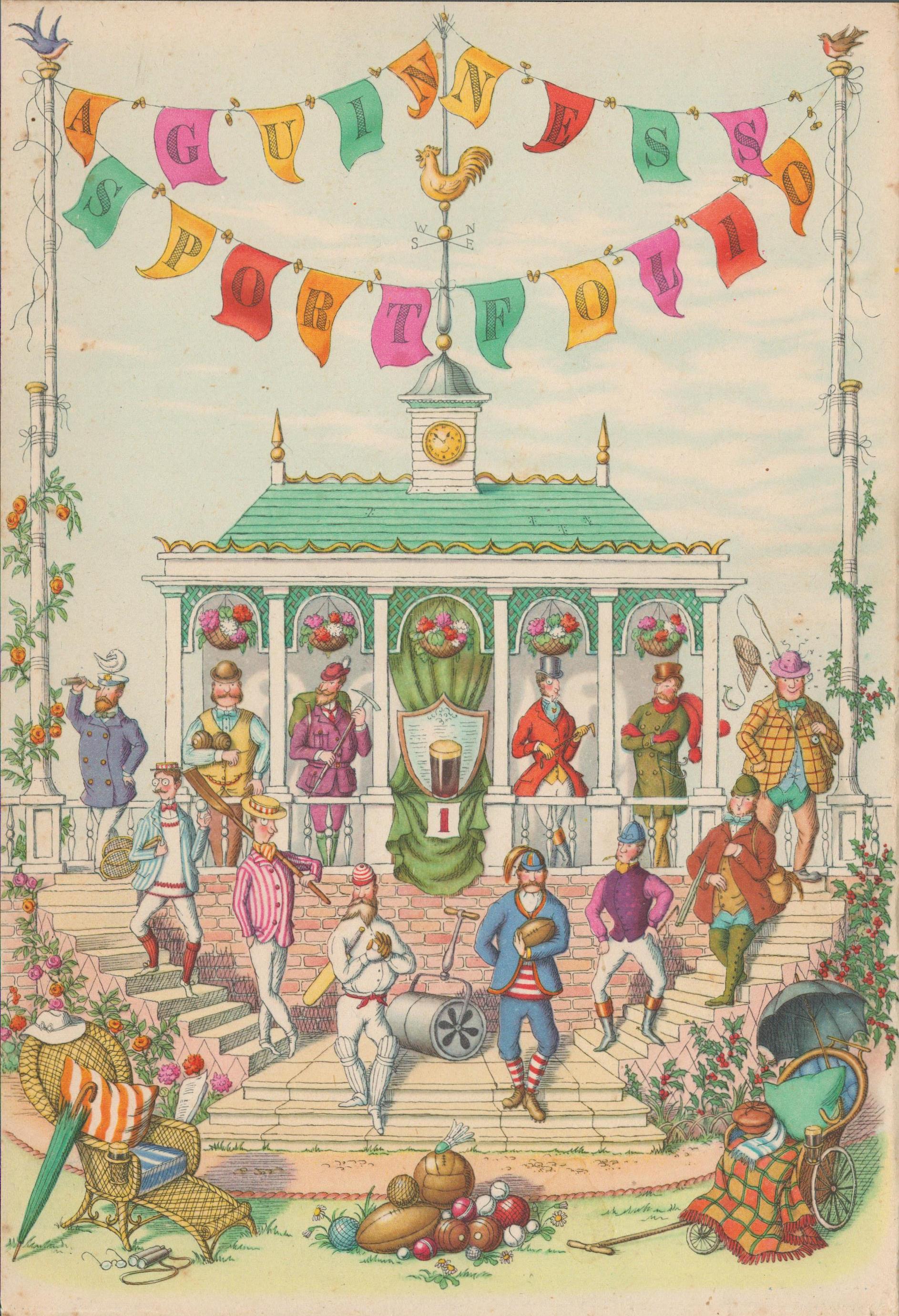 Guinness Print 1952 68 Yrs Old "Let The Sporting Events Begin"A Genuine Lithographed Colour