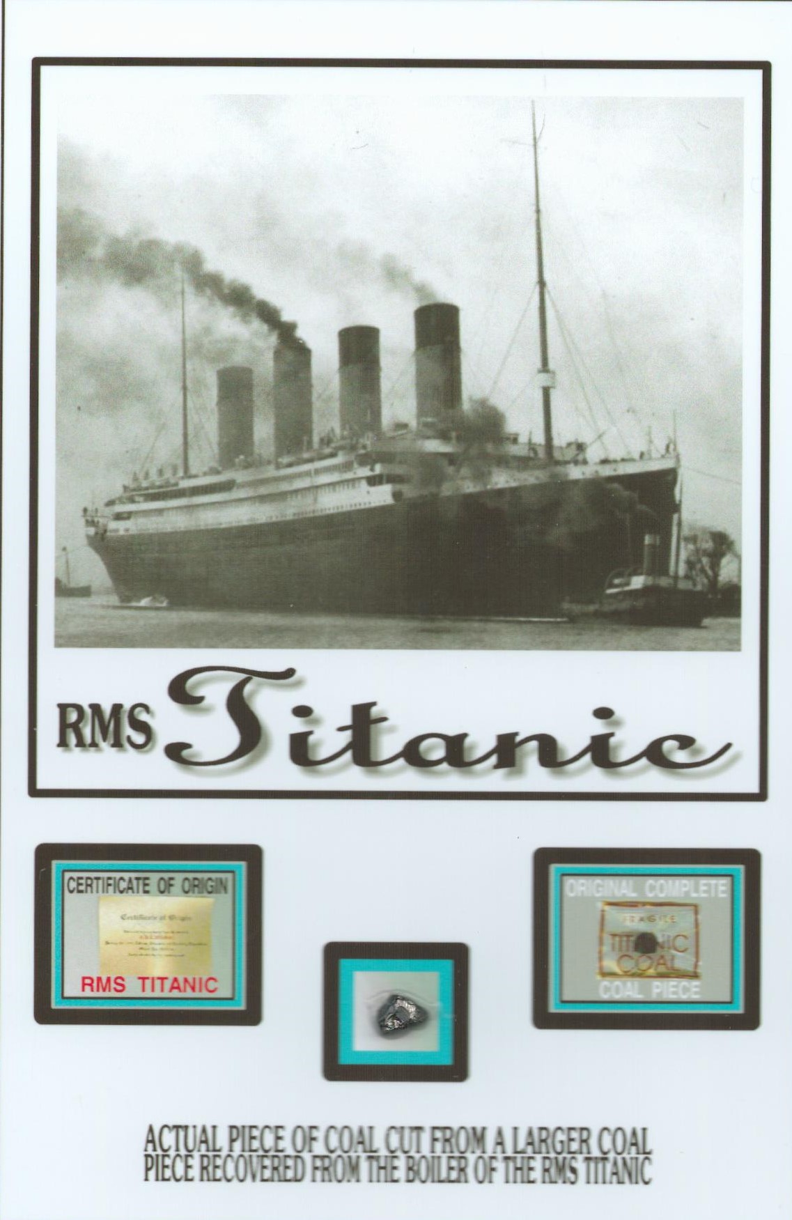 Authentic Piece Of Recovered Coal From The Titanic Actual Relic ArtifactAuthentic Piece Of Recovered