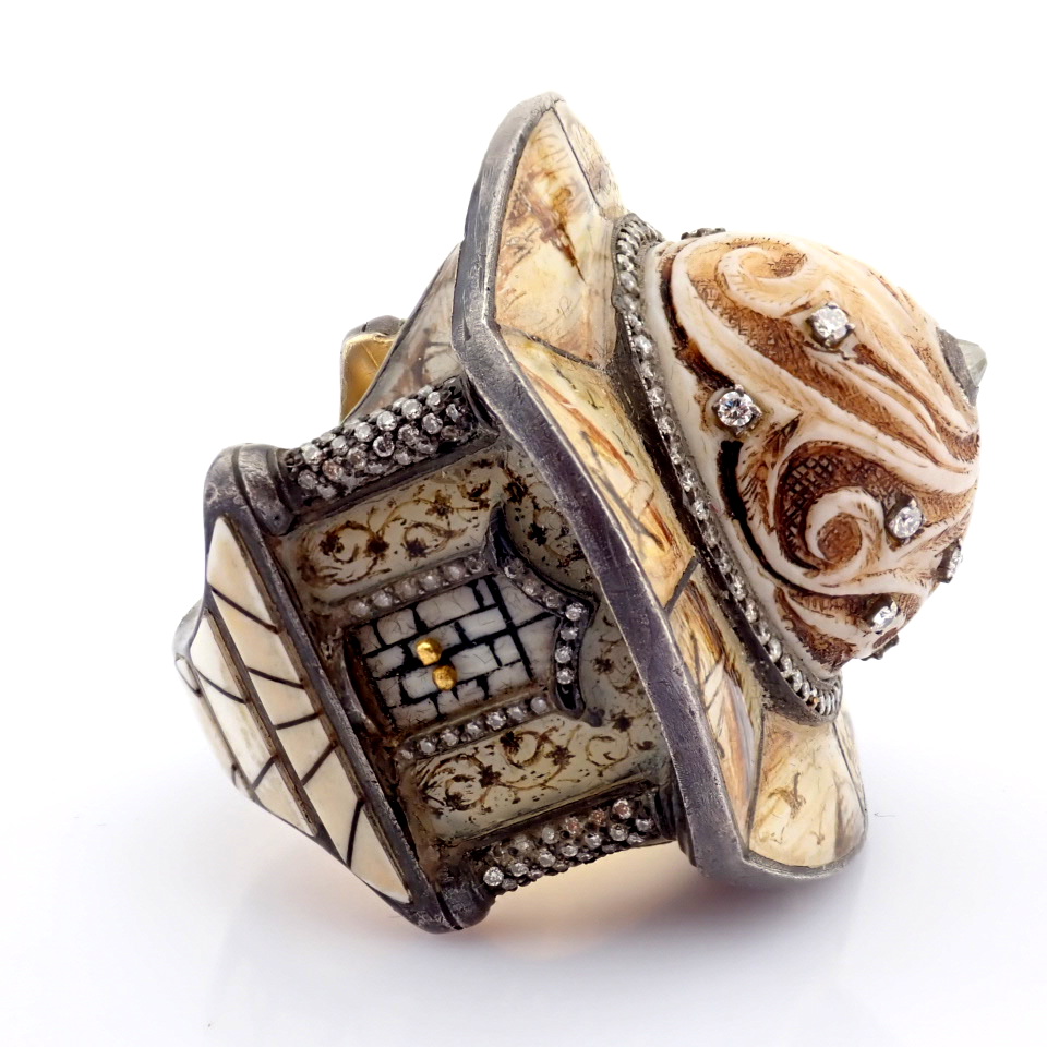Natural Diamond 24K Yellow Gold Ring