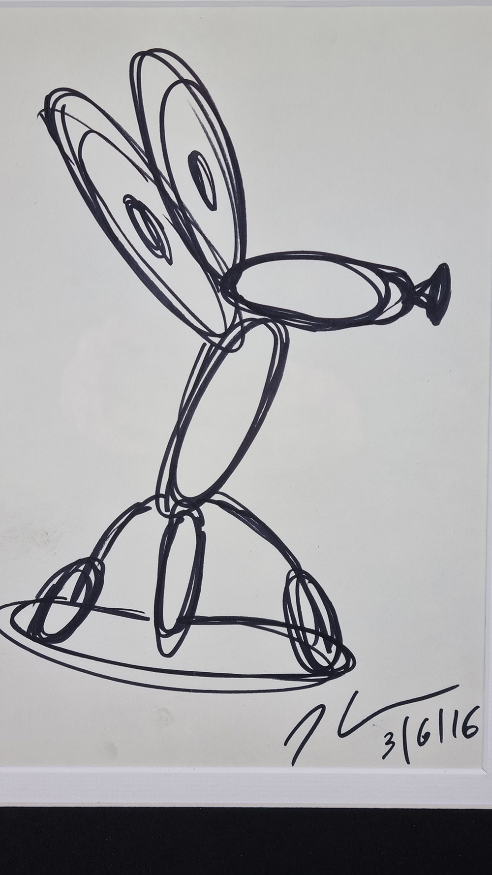 Jeff Koons Original Drawing Signed