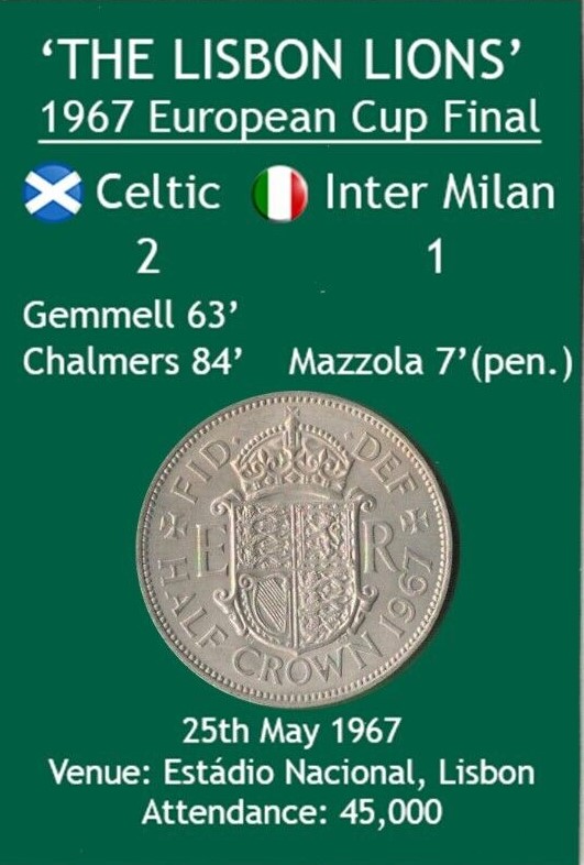 Champions Celtic FC European Cup Mount & Coin Gift Set.