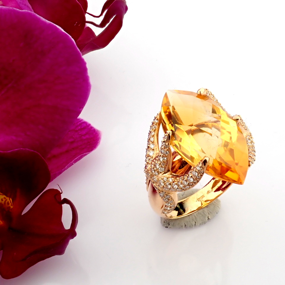 Natural Diamond 18K Rose/Pink Gold Ring