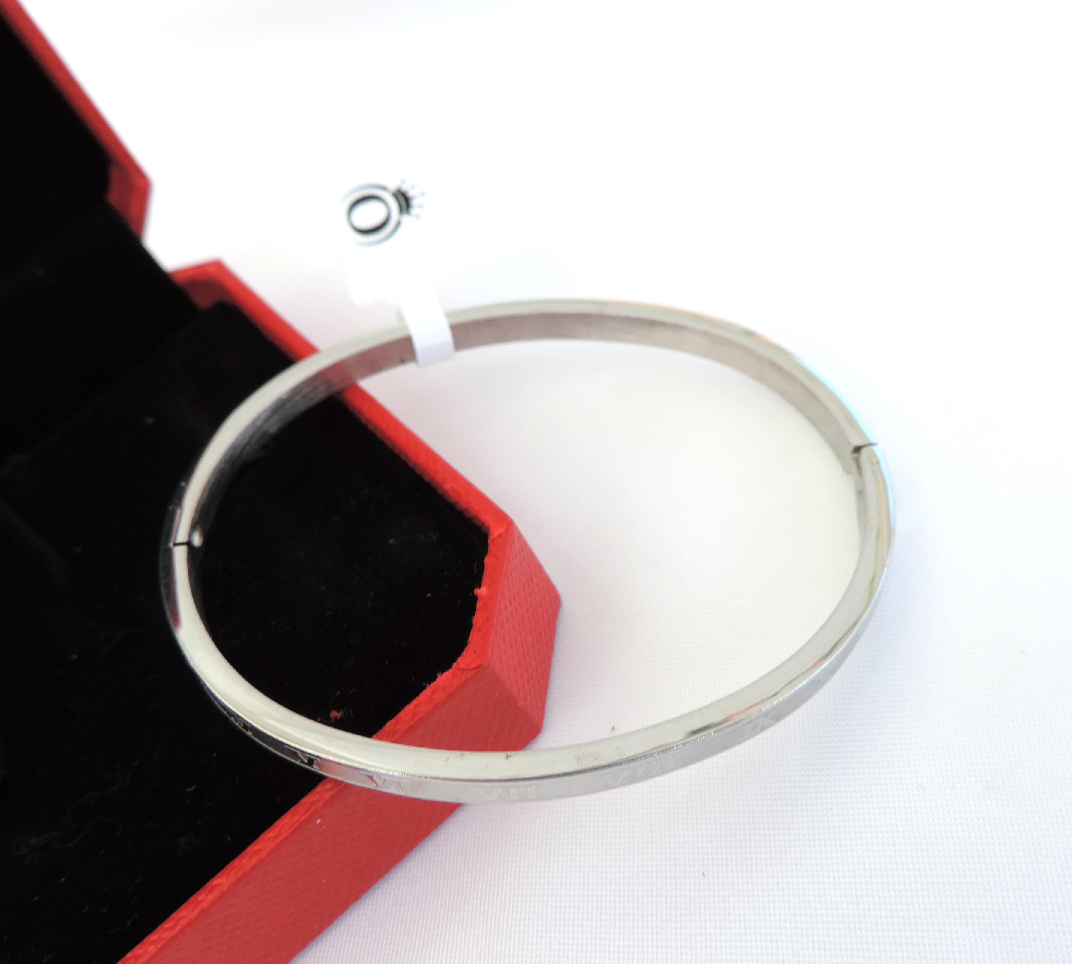 Orrevé Roman Numeral Stainless Steel Hinged Bangle/Bracelet 'New'