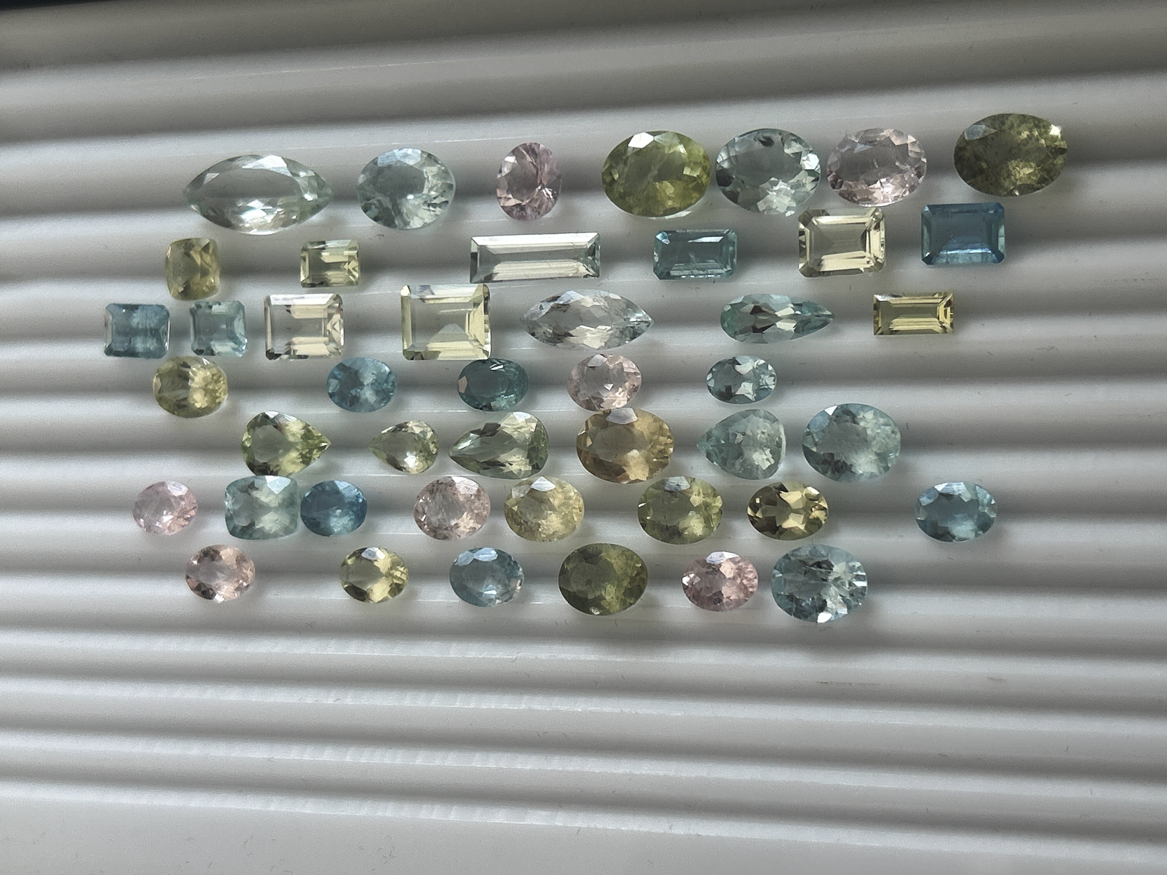 72.75ct Natural Blue and Green Aquamarine and Pink Morganite