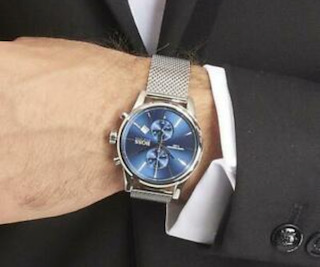 Hugo Boss 1513441 Men's Jet Blue Dial Silver Mesh Band Chronograph Watch