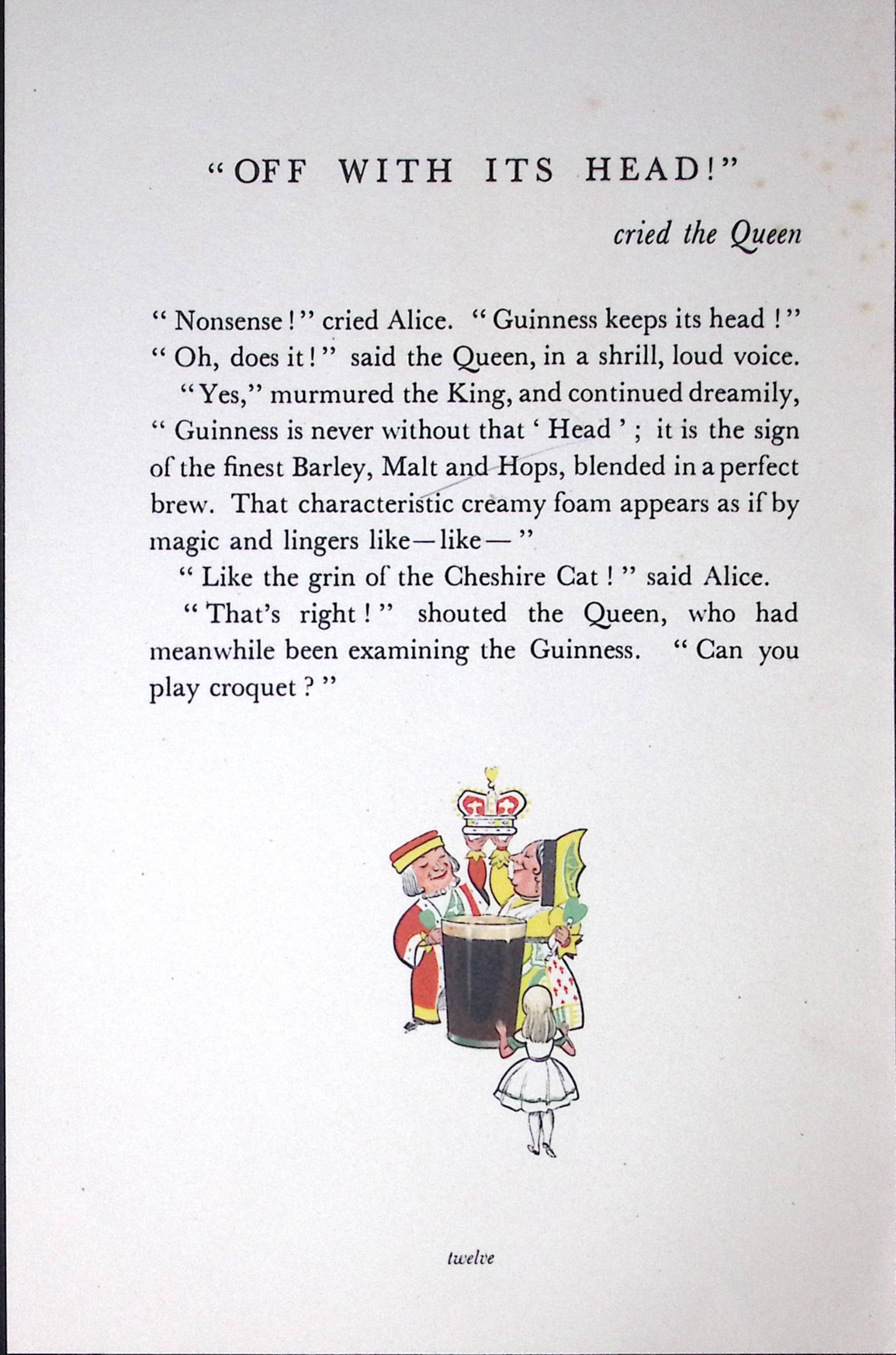 Guinness 93 Years-Old Vintage Illustrated John Gilroy 1933 Guinness Alice-6.