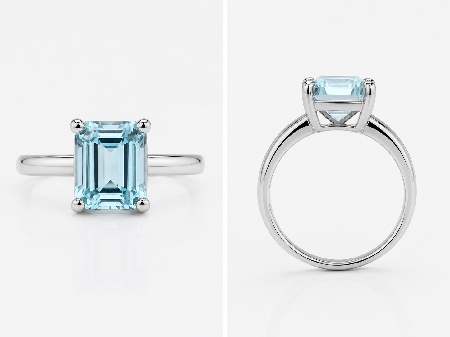 Natural Blue Topaz Ring 3.42 Carat – Sterling Silver 925 – Adjustable Size