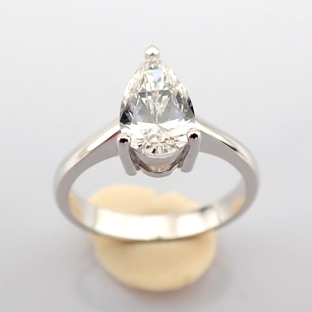 Pear Cut Lab-Grown Diamond Ring - 1.35 Total Carat (IGI Certified)