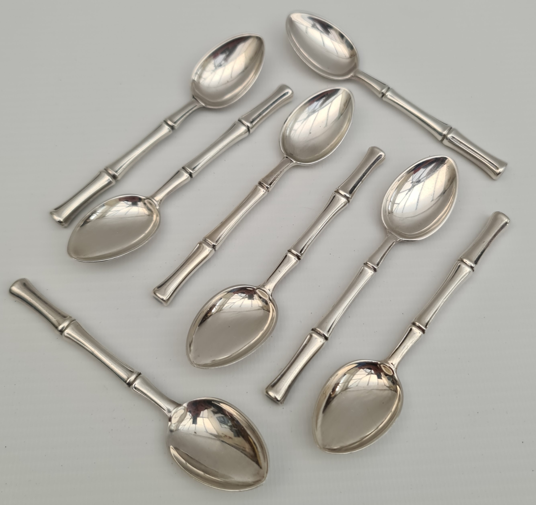 Tiffany Sterling Silver Tea Spoons Bamboo Pattern Total of 8 items