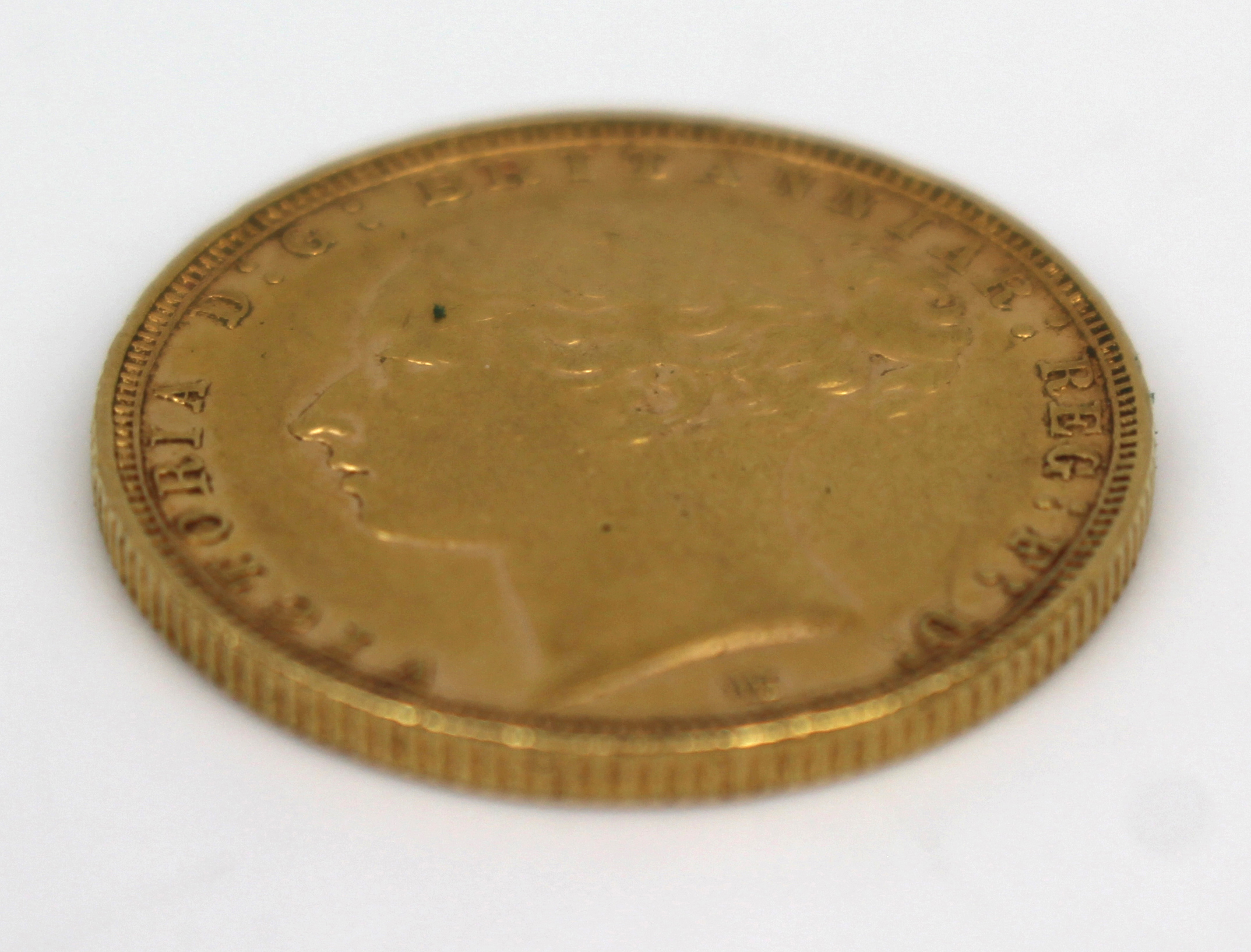 1886 Queen Victoria Gold Sovereign — London Mint