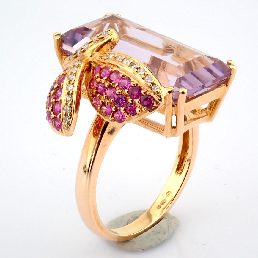 Natural Diamond 18K Rose/Pink Gold Ring