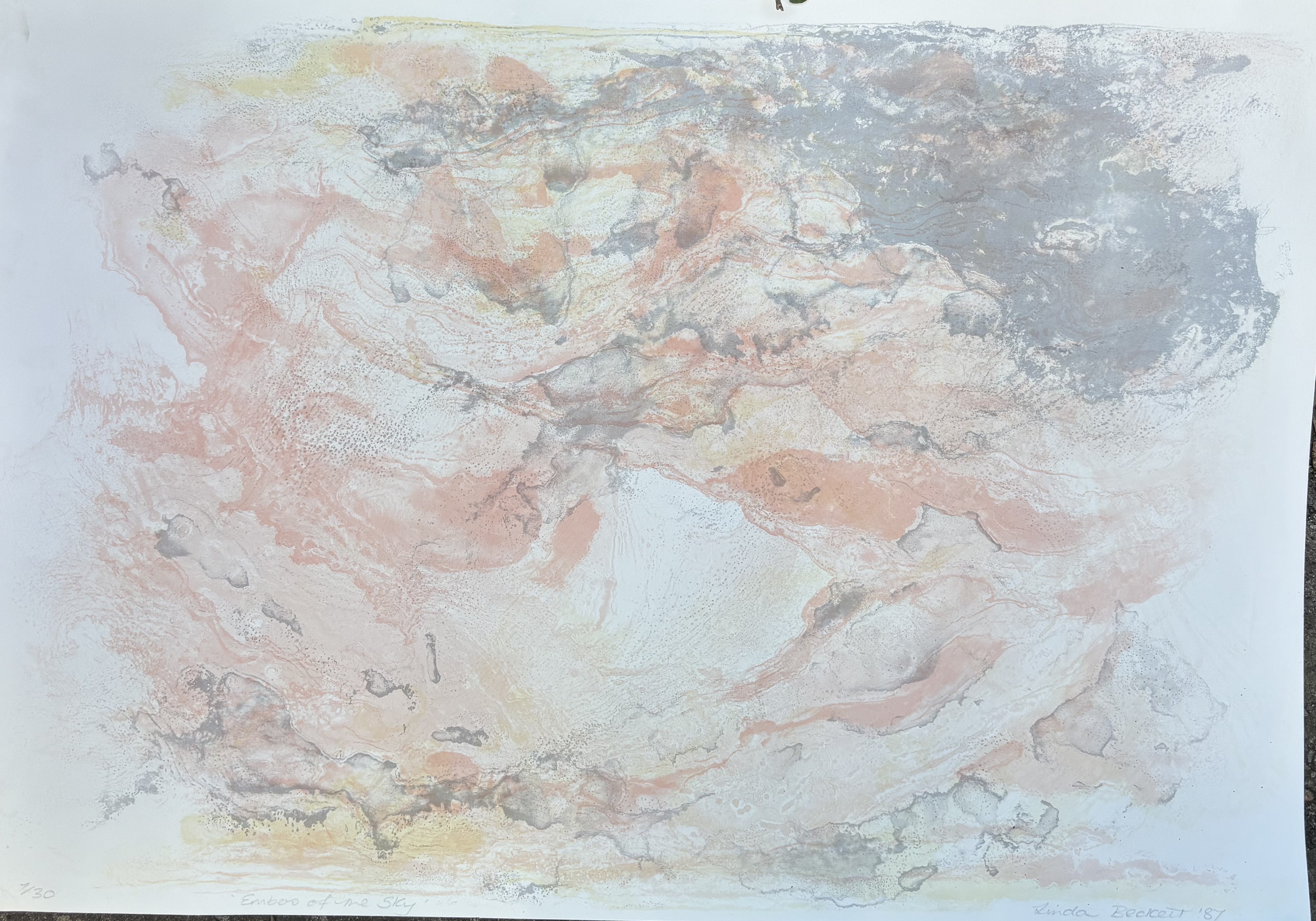 Linda Beckett Very Rare (x/30) Curwen Printed Embers of The Sky Free Post In UK