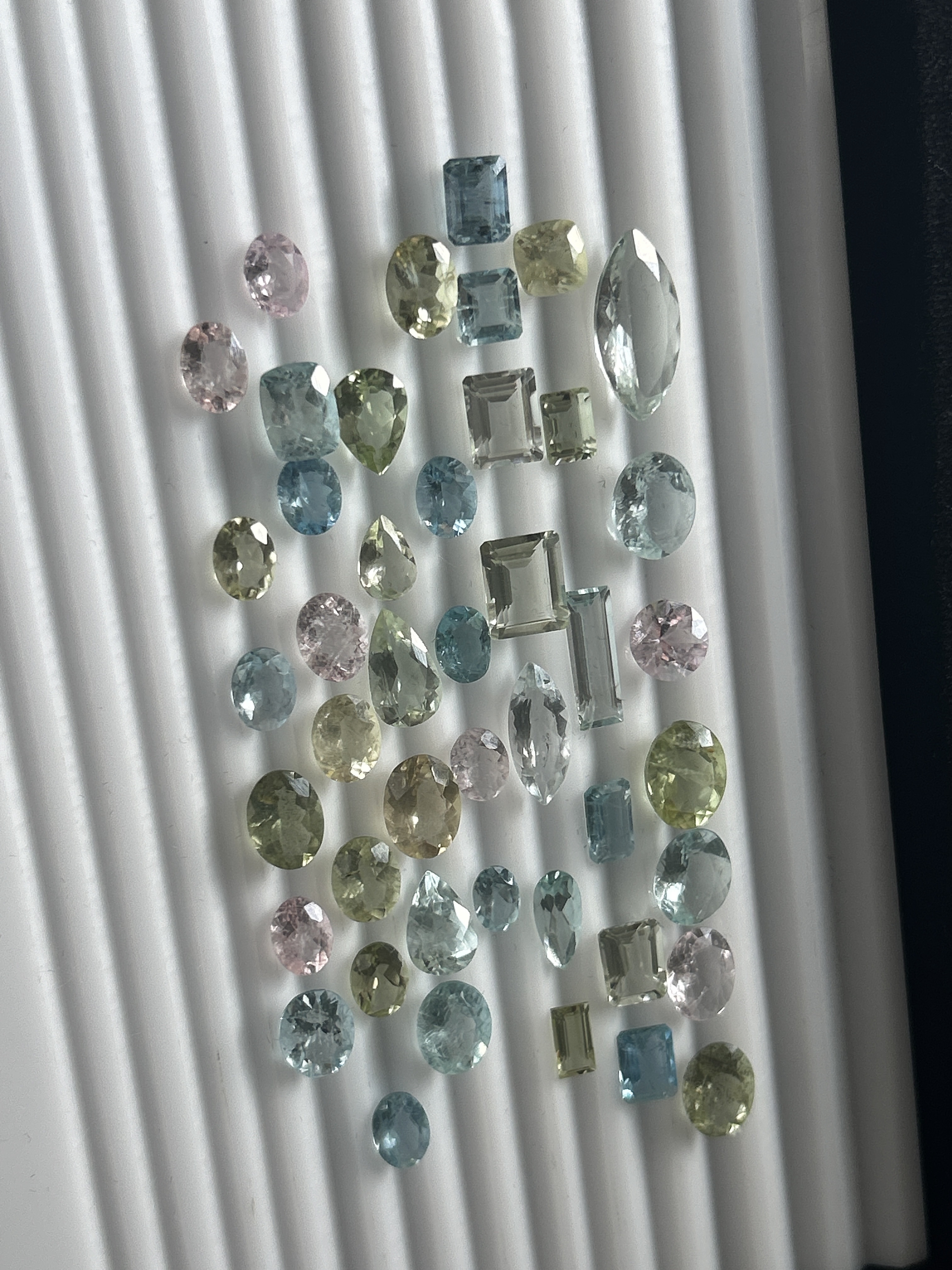 72.75ct Natural Blue and Green Aquamarine and Pink Morganite