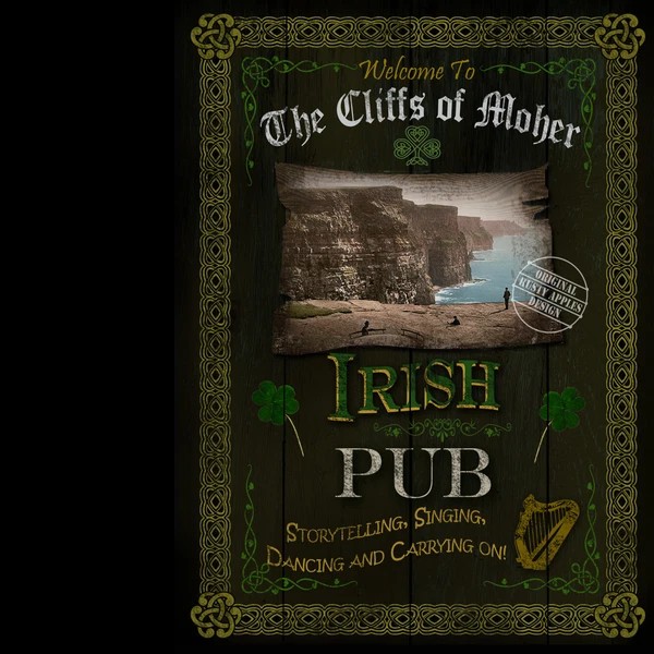 The Cliffs Of Moher Irish Traditional Style Pub Sign Metal Wall Art