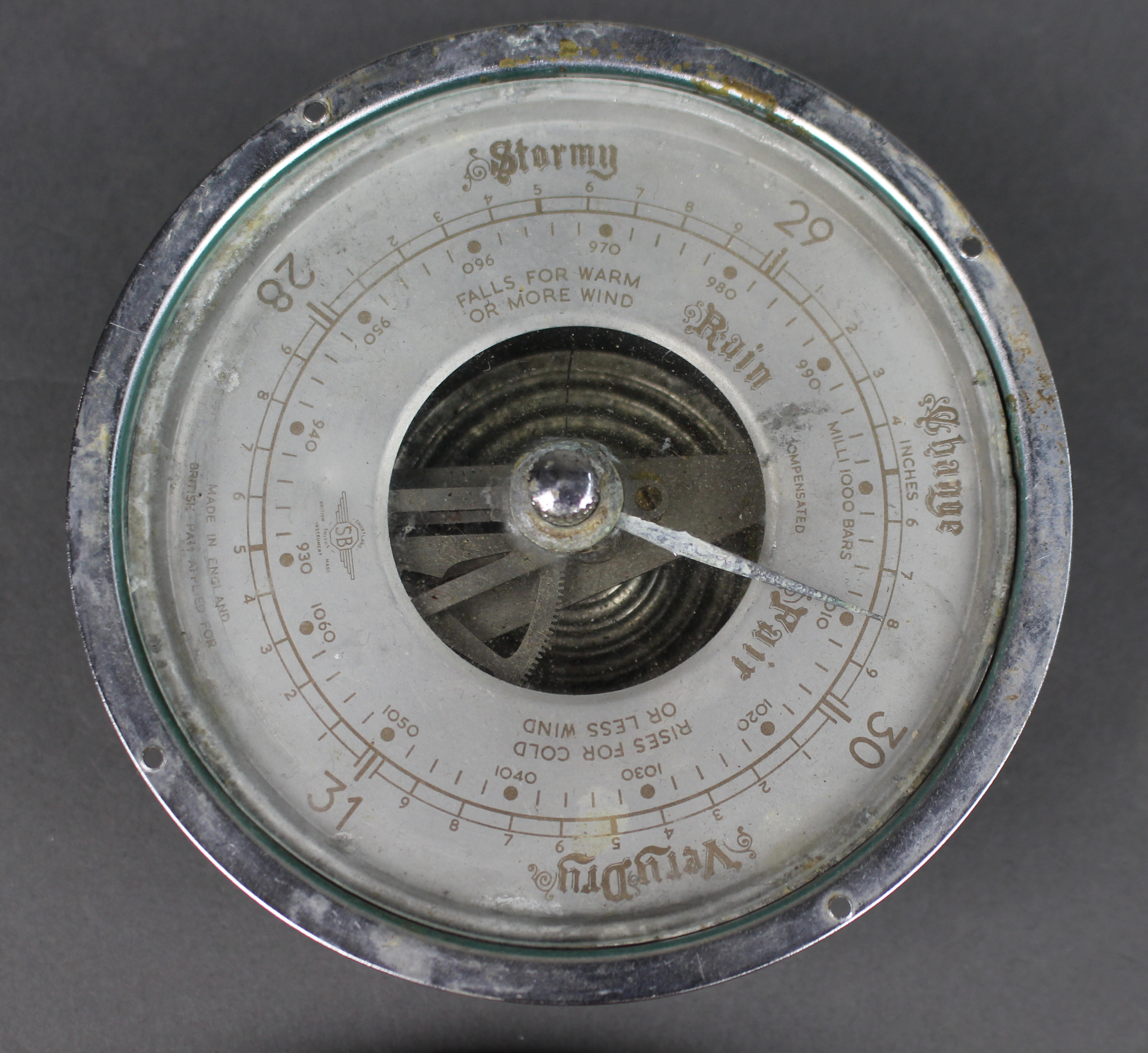 Vintage Aneroid Barometer with Marble Surround