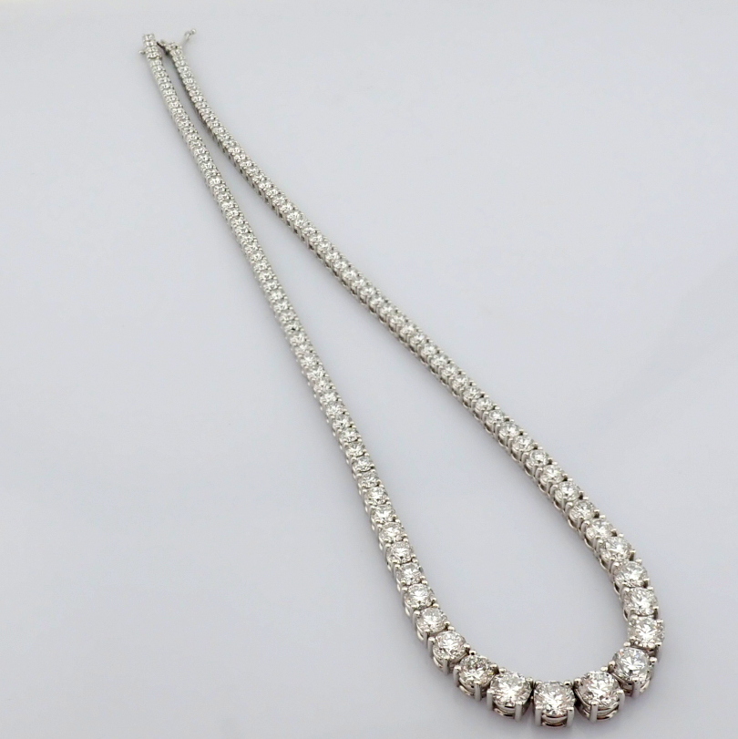 Round Cut Lab-Grown Diamond Tennis Necklace - 16.9 Total Carat (MDI Certified)