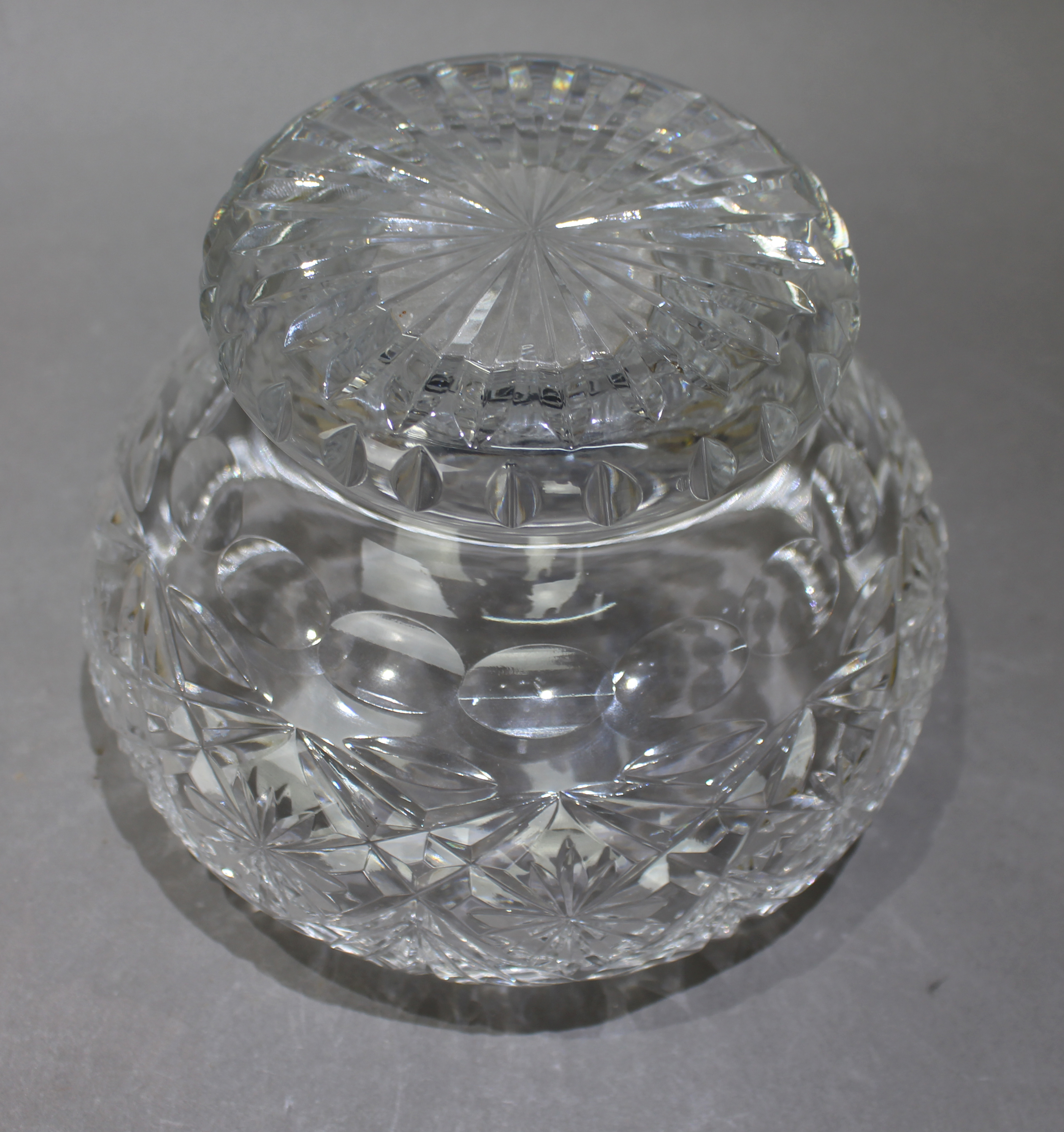 Vintage Cut Glass Crystal Rose Bowl