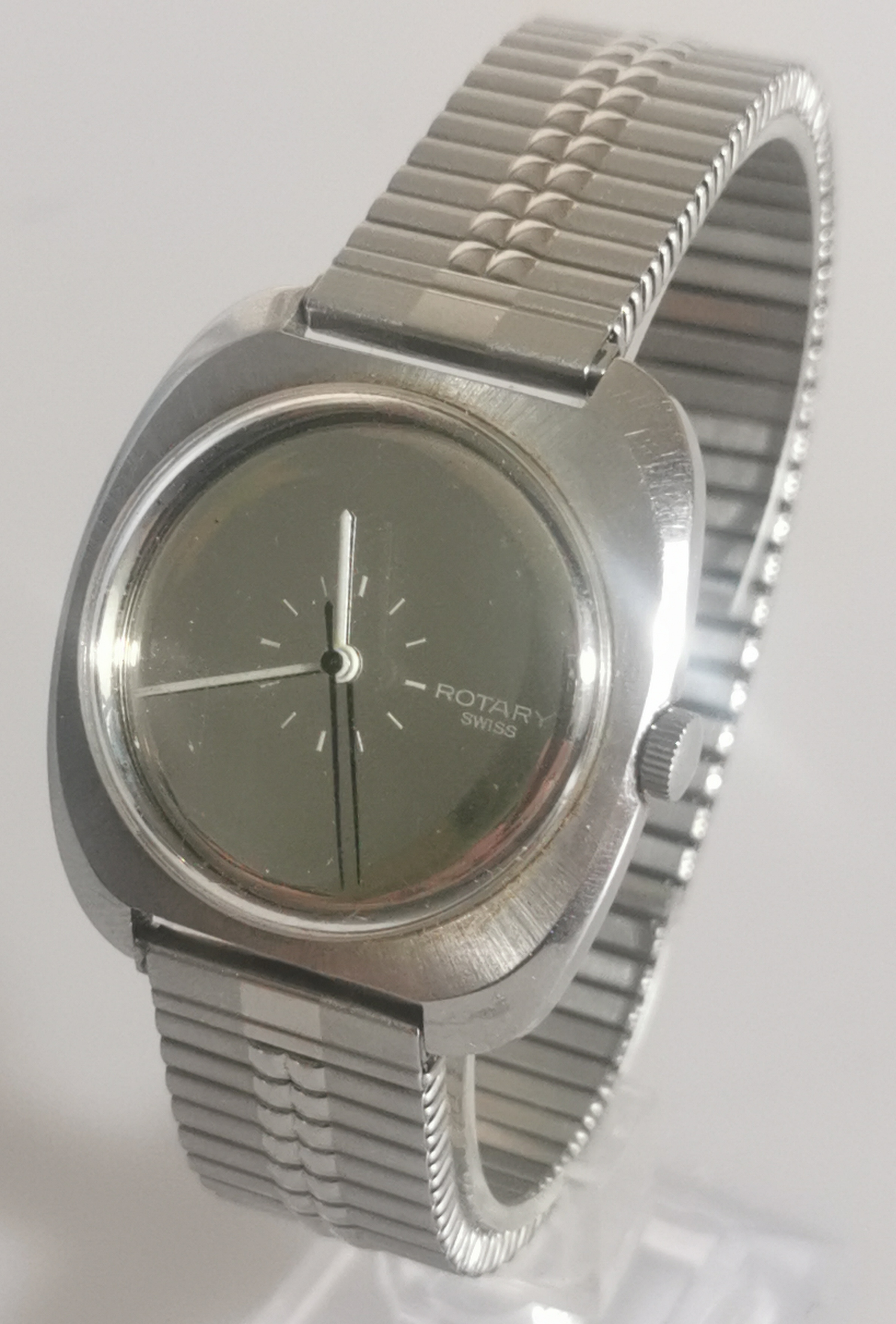 Vintage Rotary "Swiss" Mechanical Watch - 1970s Space-Age Style