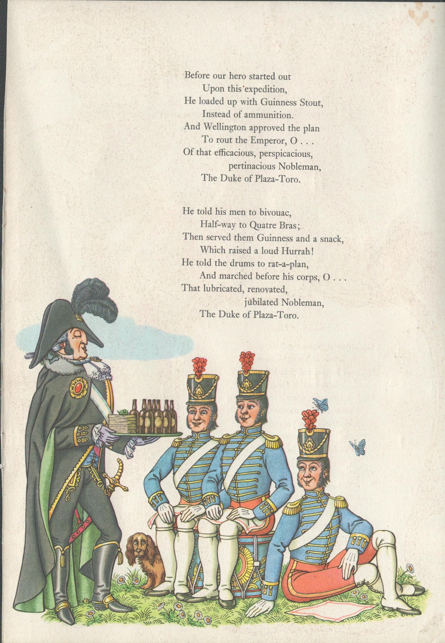 Double Sided Guinness Print 1961 "Battle Of Waterloo"A Genuine Double Sided Lithographed Colour