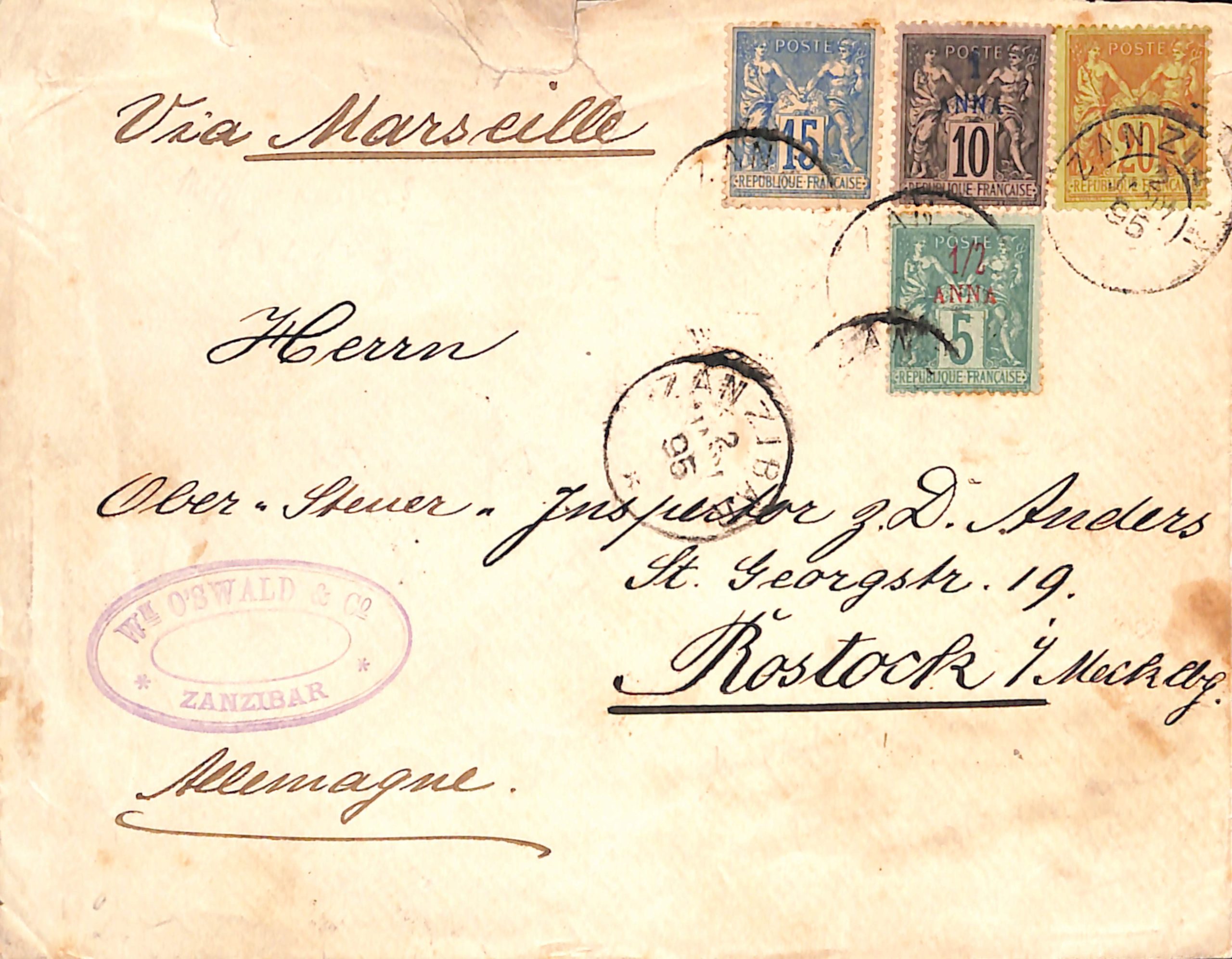 Zanzibar - French P.O. 1895