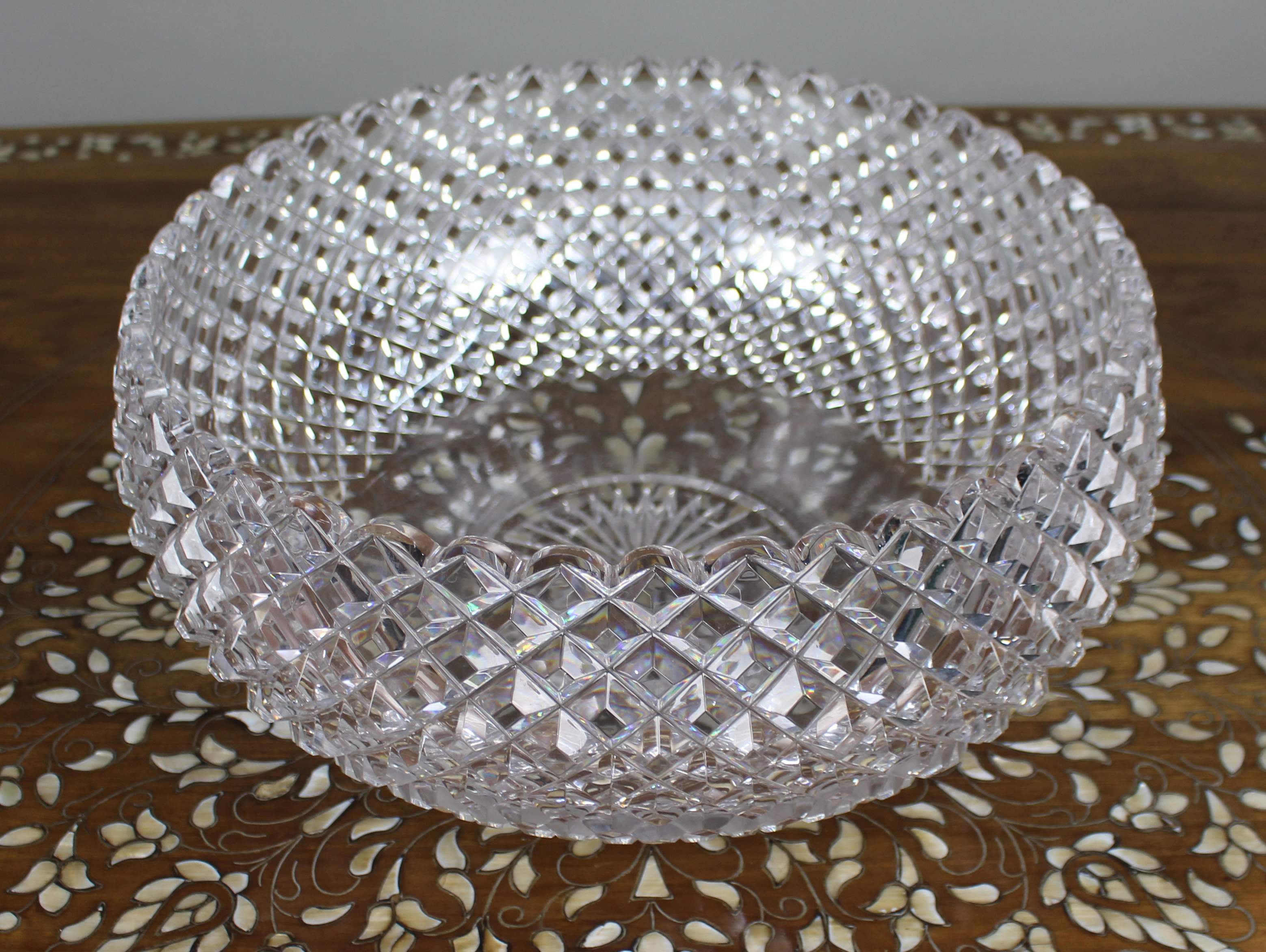 Monumental Hand-Cut Crystal Centrepiece Bowl c.1935