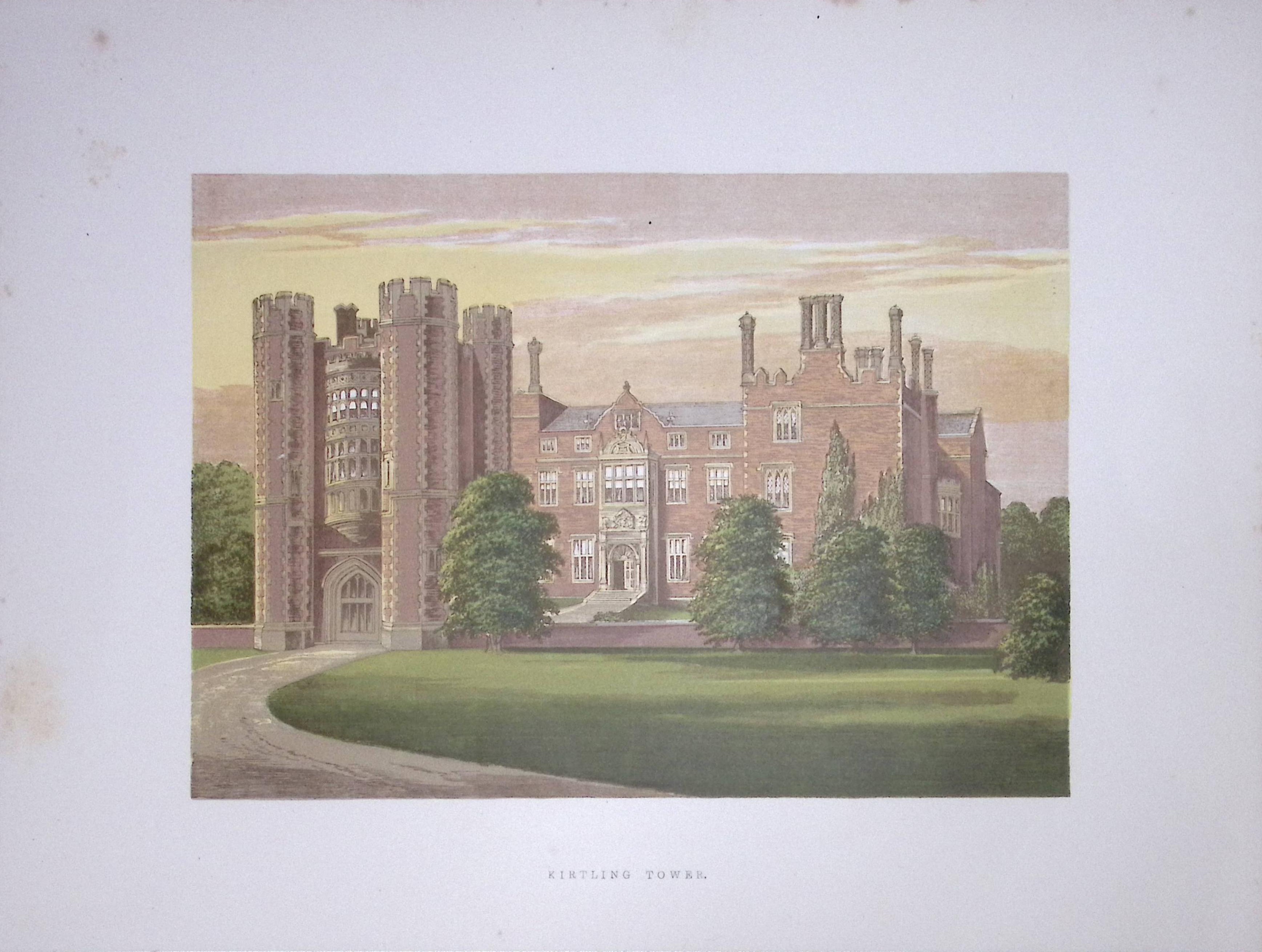 Kirtling Tower Cambridgeshire 160 Years-Old Gilt-Edge Antique Book Plate-36