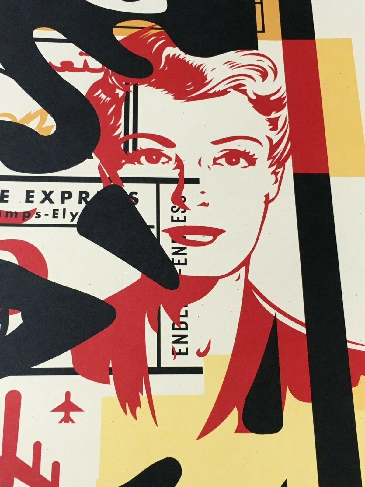 Shepard Fairey (b 1970) Middle Andre Face Collage Signed 2020, Obey Giant. Street/Urban/Graffiti Art