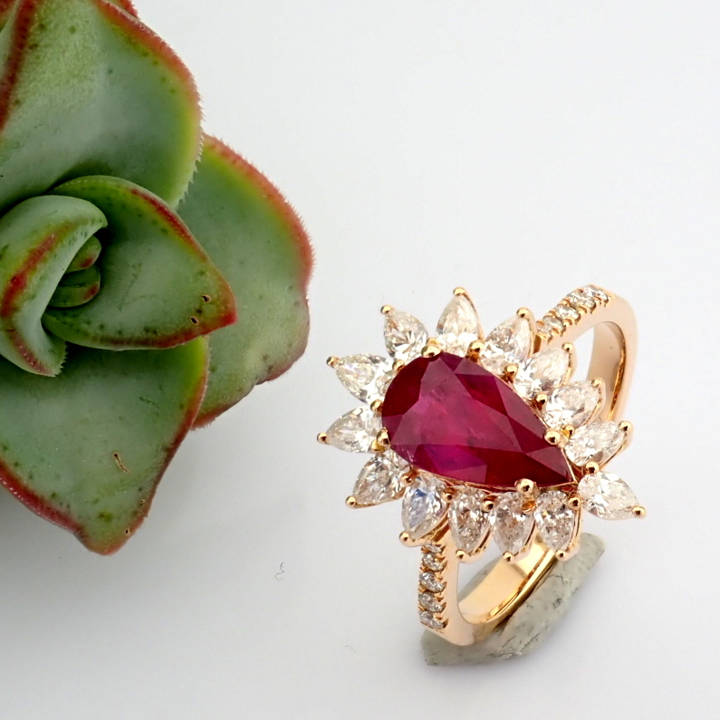 Natural Diamond 18K Rose/Pink Gold Ring