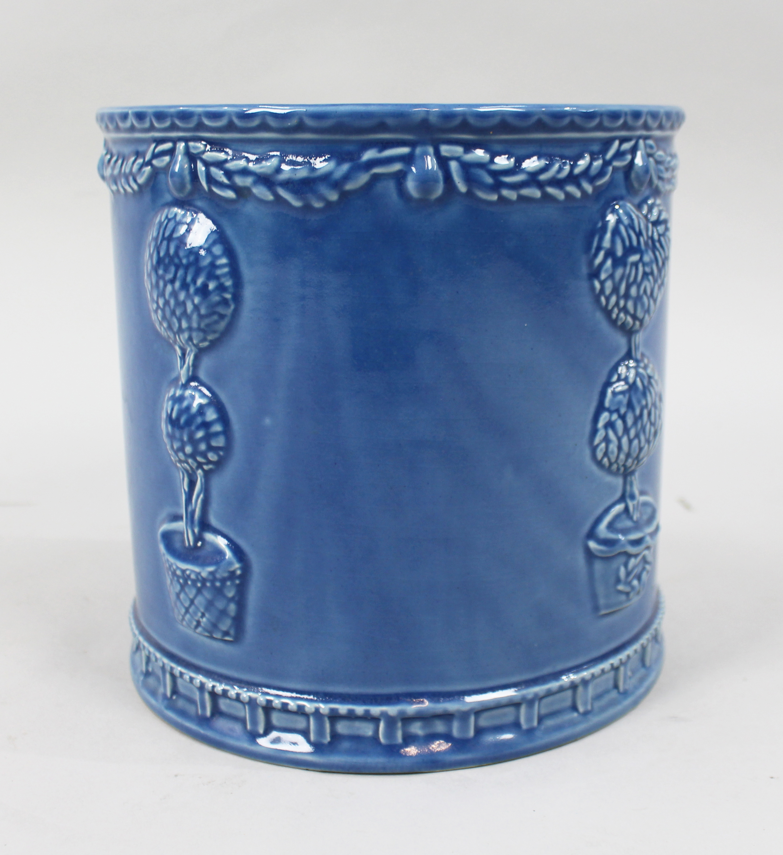 Large Blue Ceramic Planter