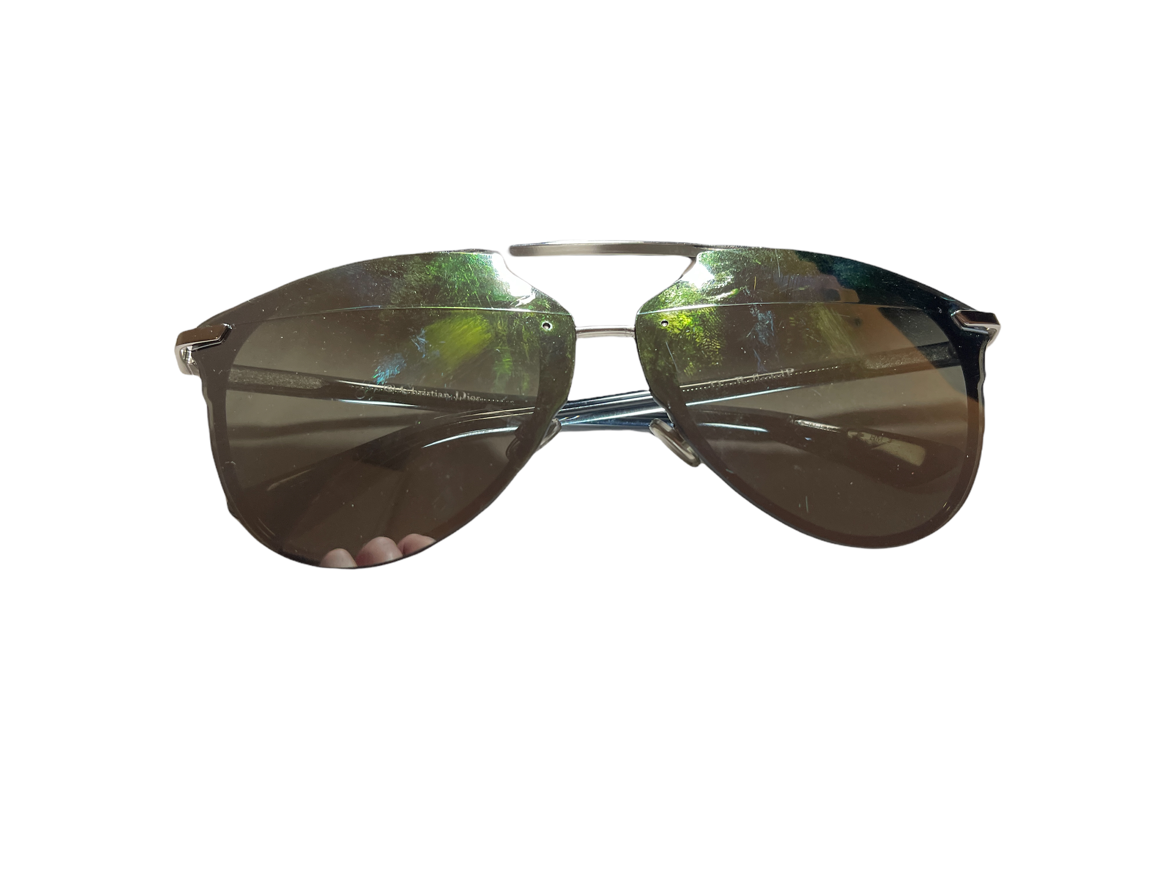 Pair of Christian Dior Mirrored Sunglasses With Case/Outer Box/Papers and Cleaning Cloth.
