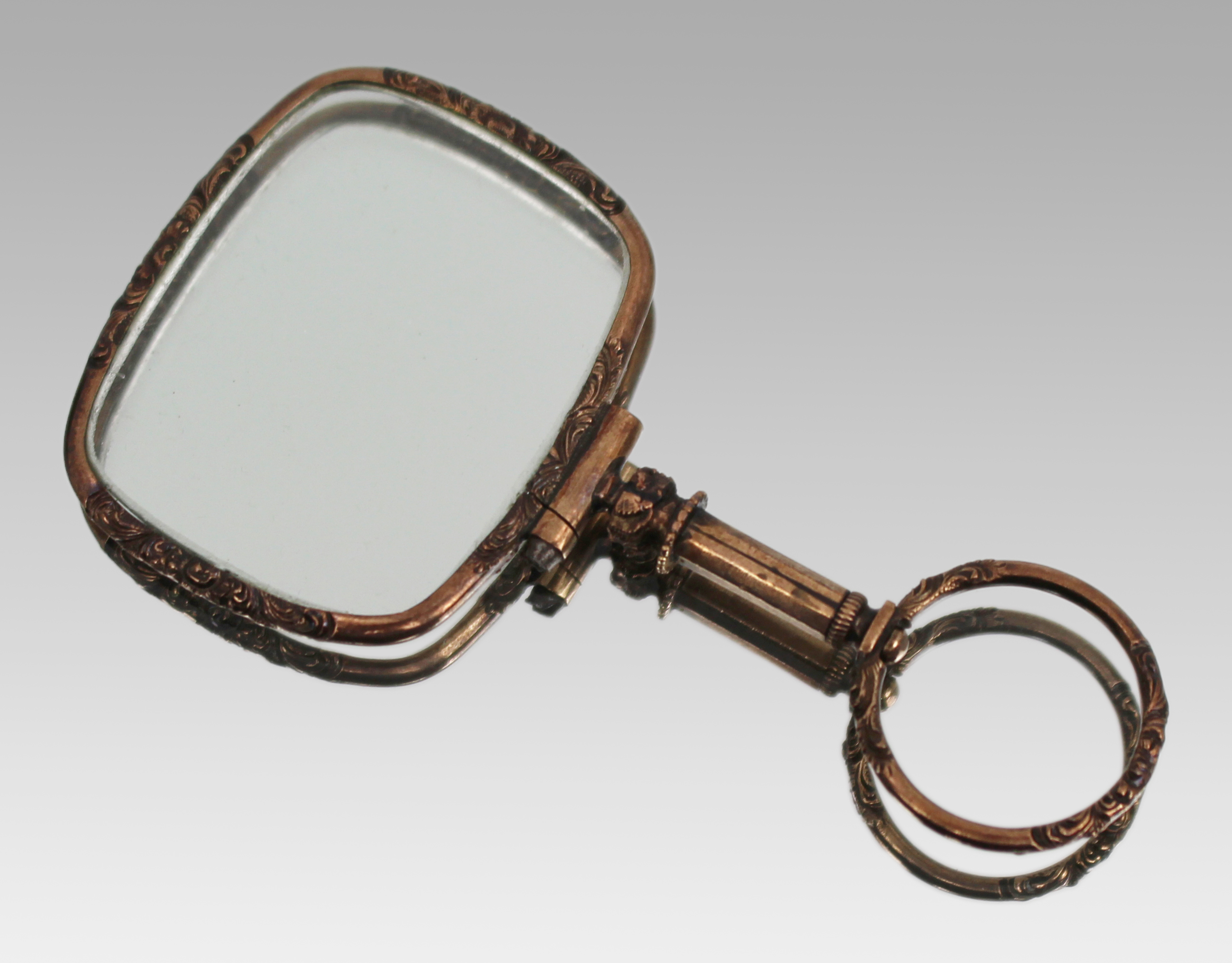 Antique Victorian Gilt Chatelaine Magnifying Glass