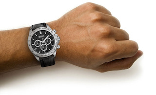 Hugo Boss 1513178 Men's Ikon Black Leather Strap Quartz Chronograph Watch