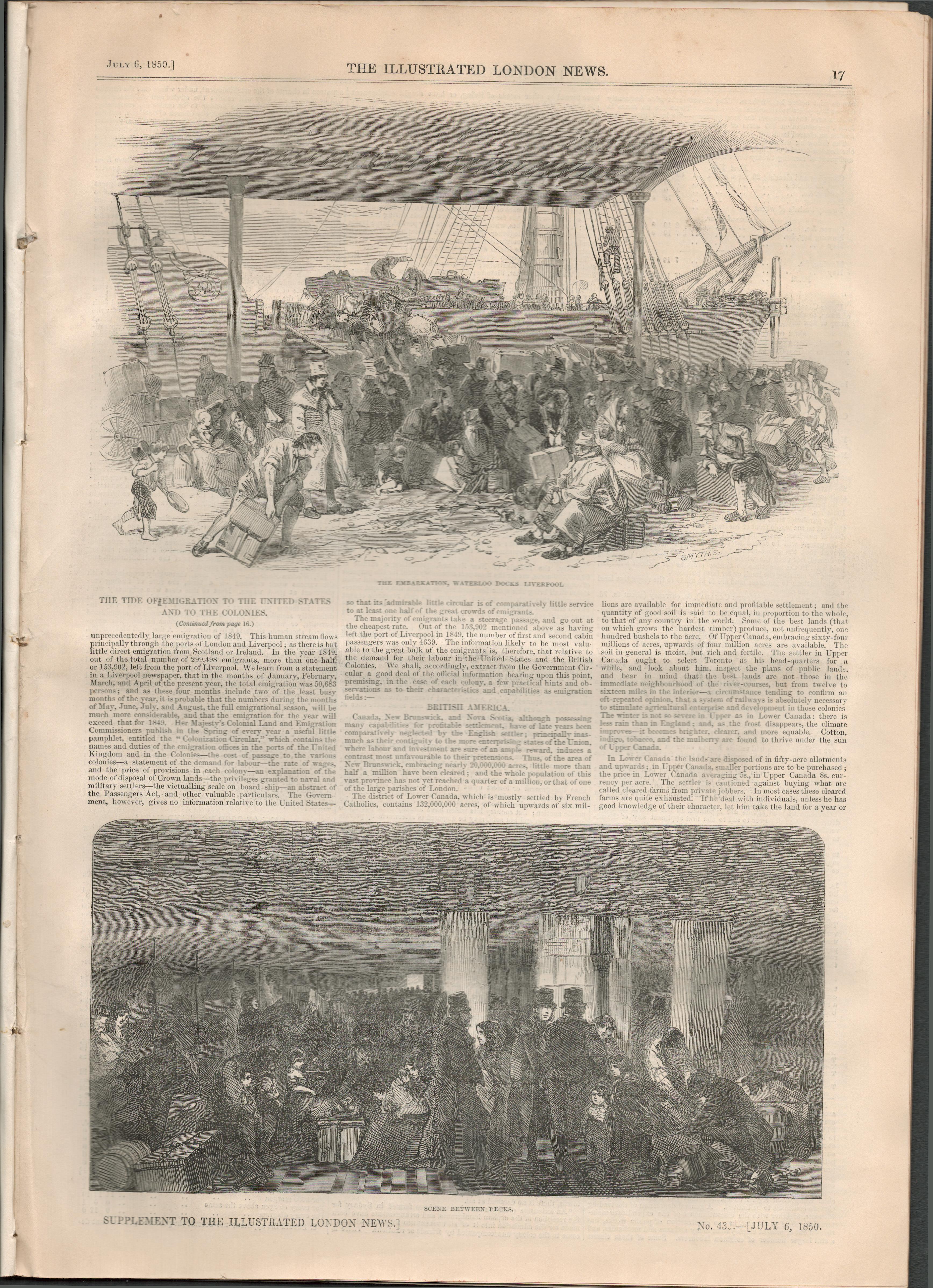 Irish Famine 1850 Newspaper 4 Out Of Every 5 People Emigrating Are IrishOriginal Antique Complete