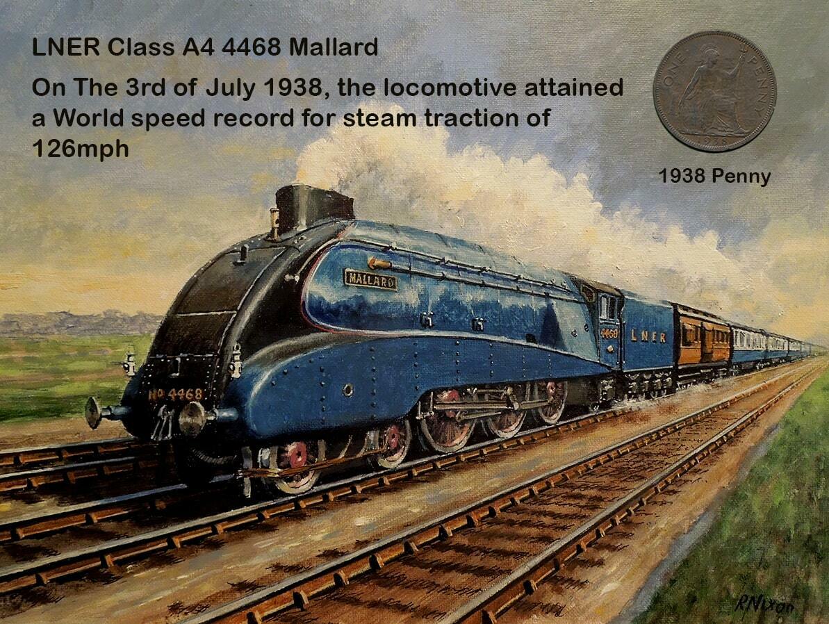 Steam Engine The Mallard 1938 Record Speed Metal Coin Set-3Steam Engine The Mallard 1938 Record