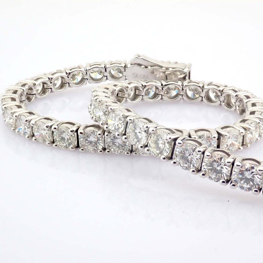Natural Diamond 14 White Gold Bracelet