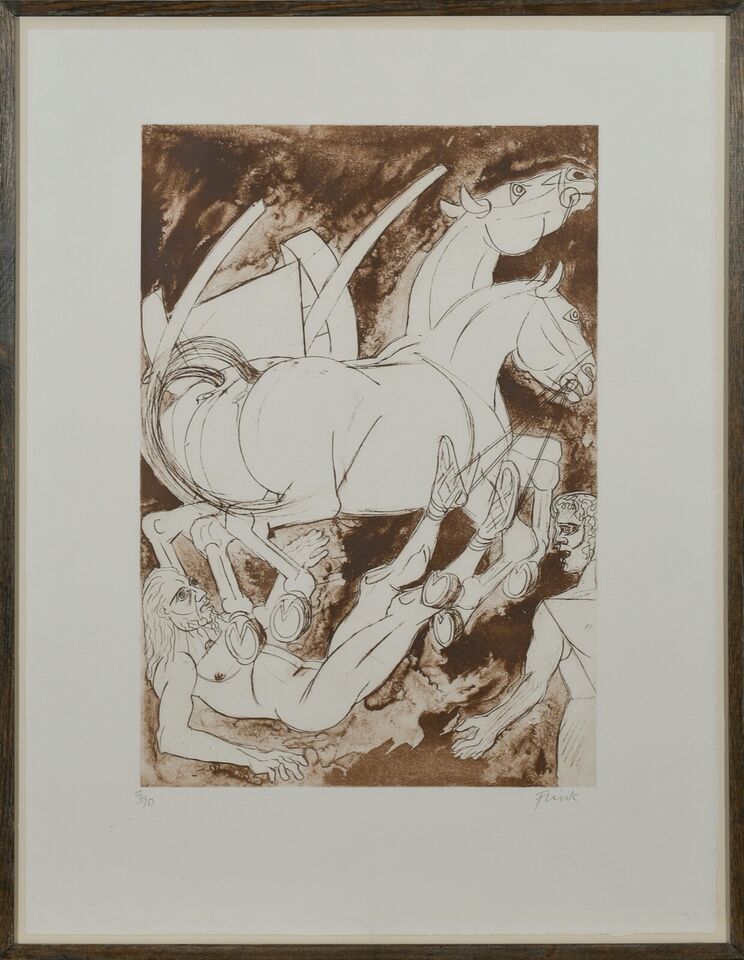 Elizabeth Frink - 'Laos and Oedipus' 1900 Etching. Signed and Numbered.
